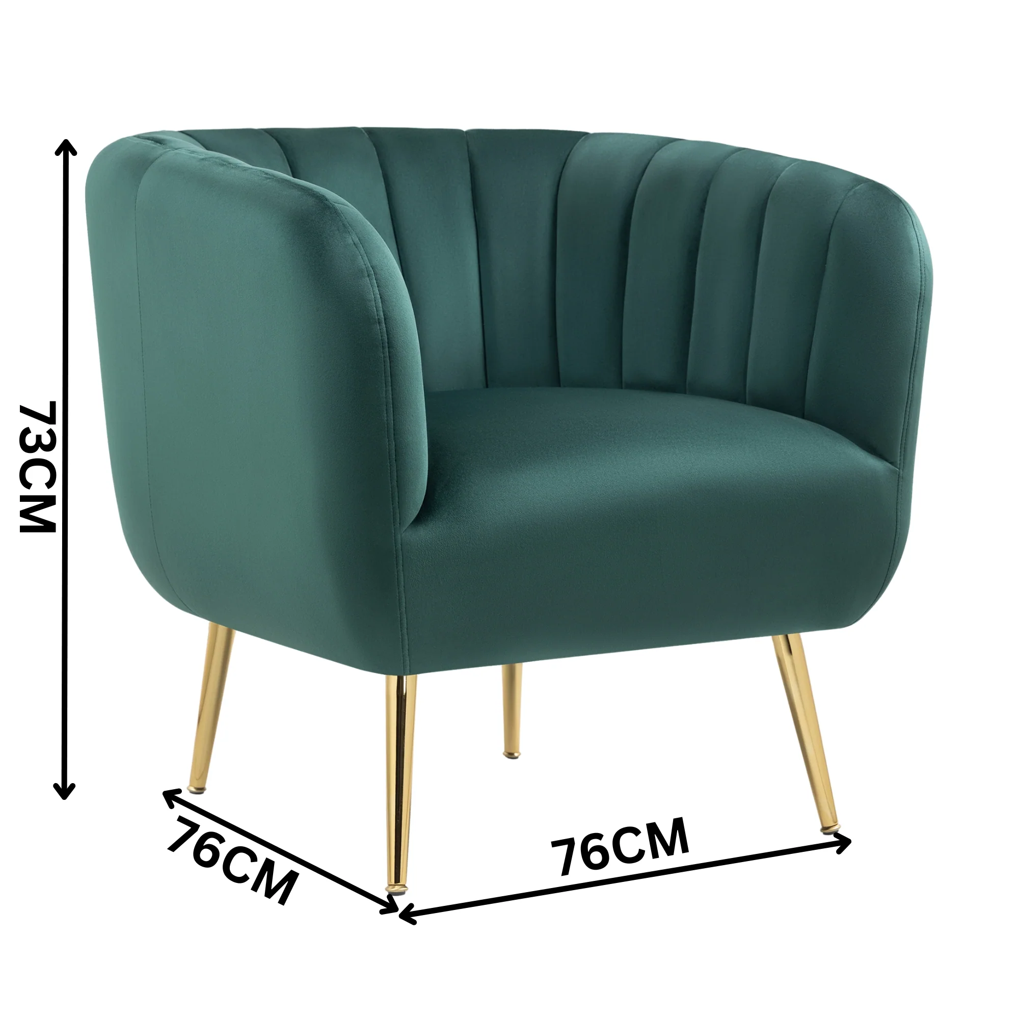 Cecil Premium Velvet Armchair Green - Image 2