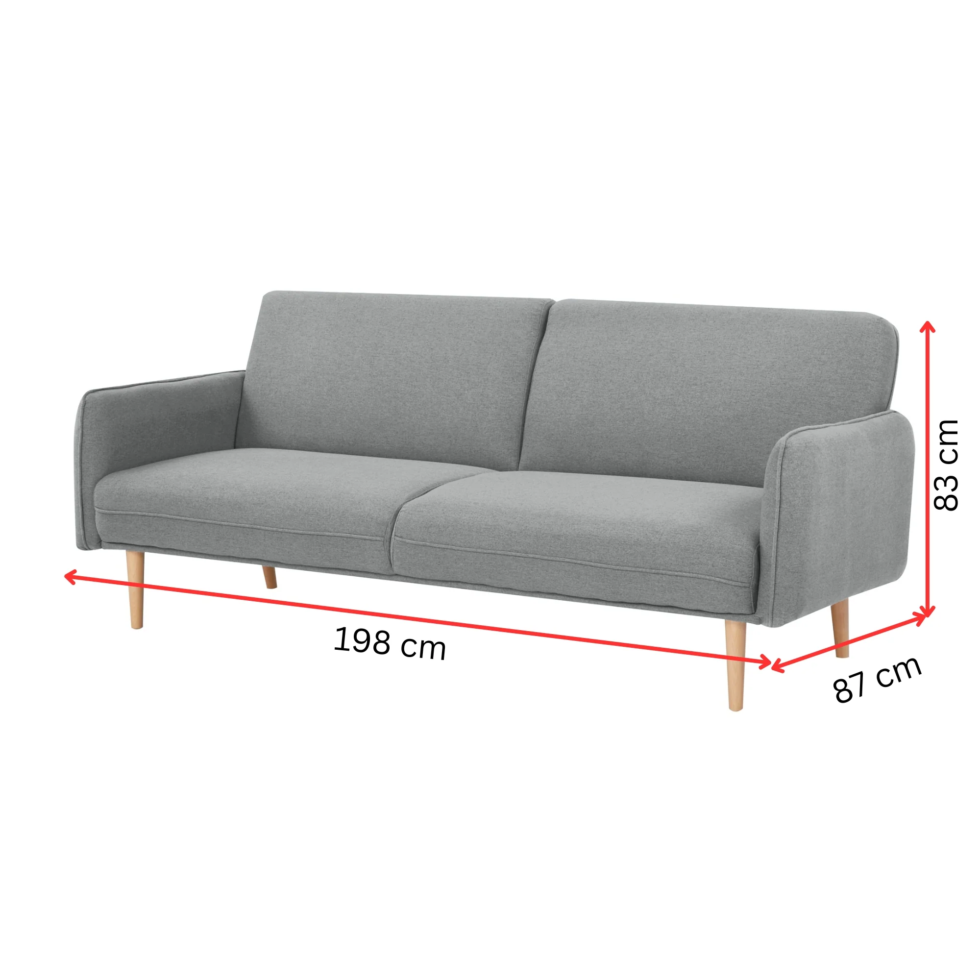Celia 3 Seater Fabric Sofa Bed - Image 3