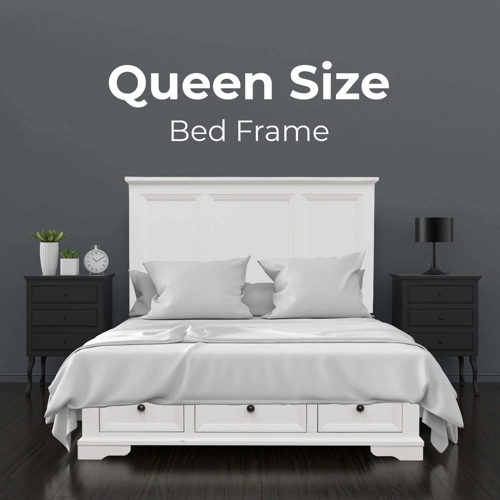 Celosia 4pc Bed Frame Bedside Tallboy Suite - Image 12