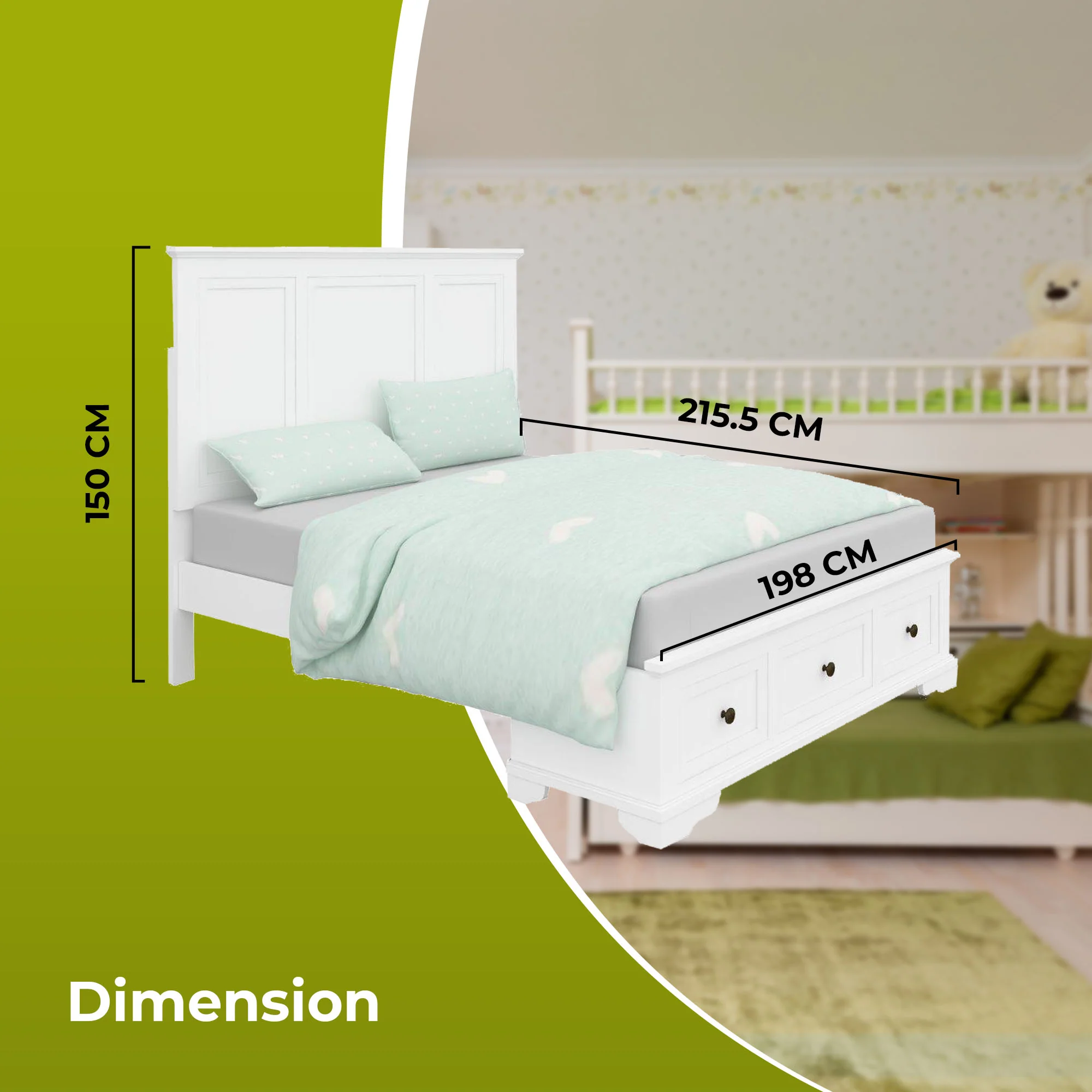 Celosia 4pc Bed Frame Bedside Tallboy Suite - Image 5