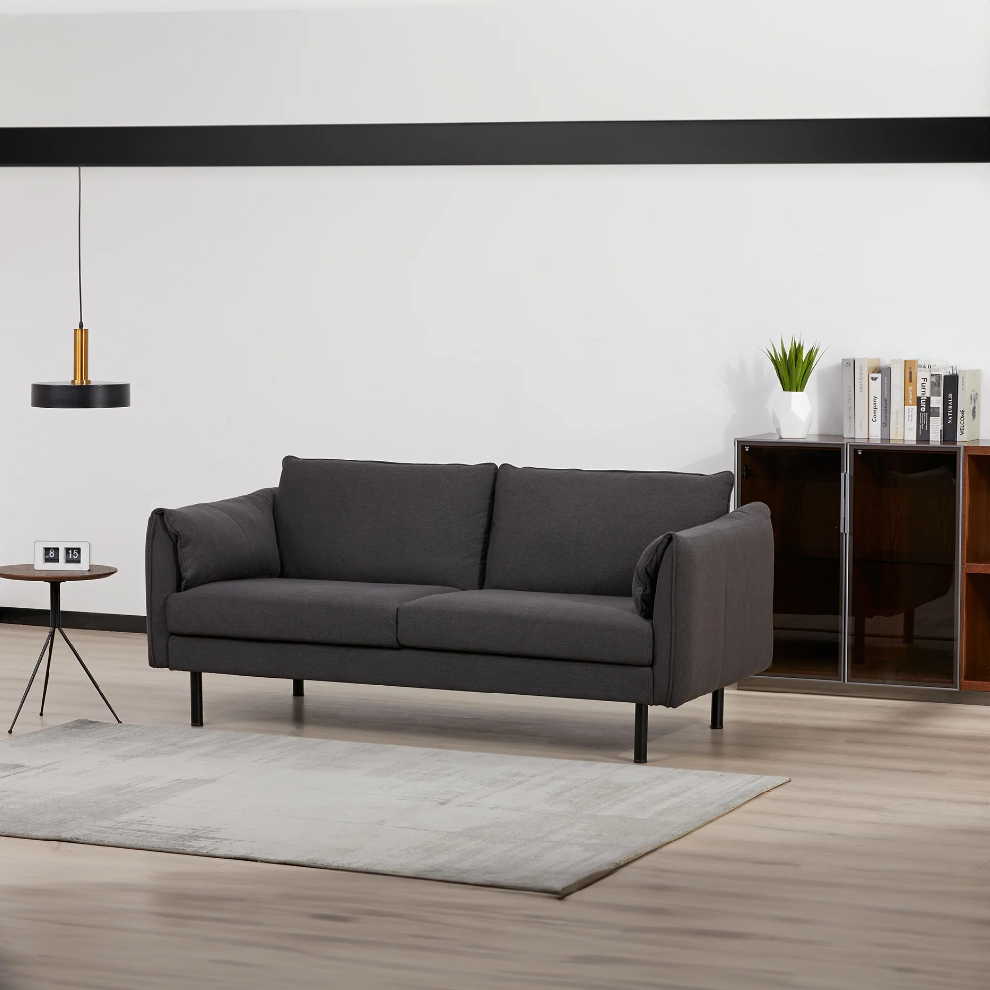Channel 3 Seater Fabric Sofa - Image 19
