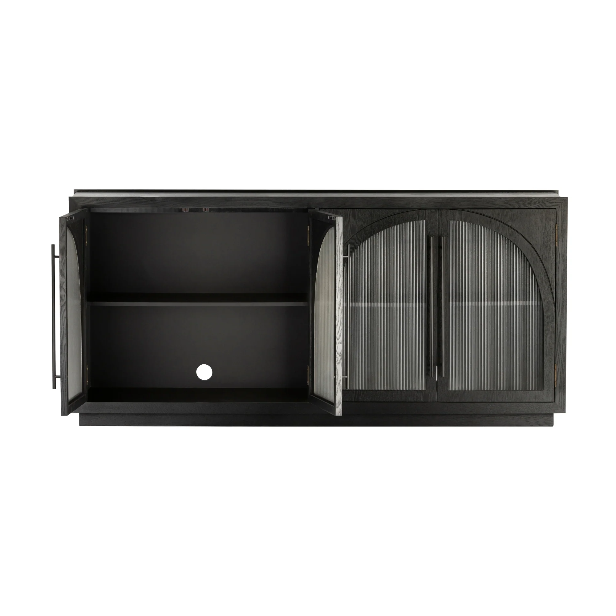 Charles 178cm Sideboard Modern 4 Door Storage Cabinet Unit Black - Image 5