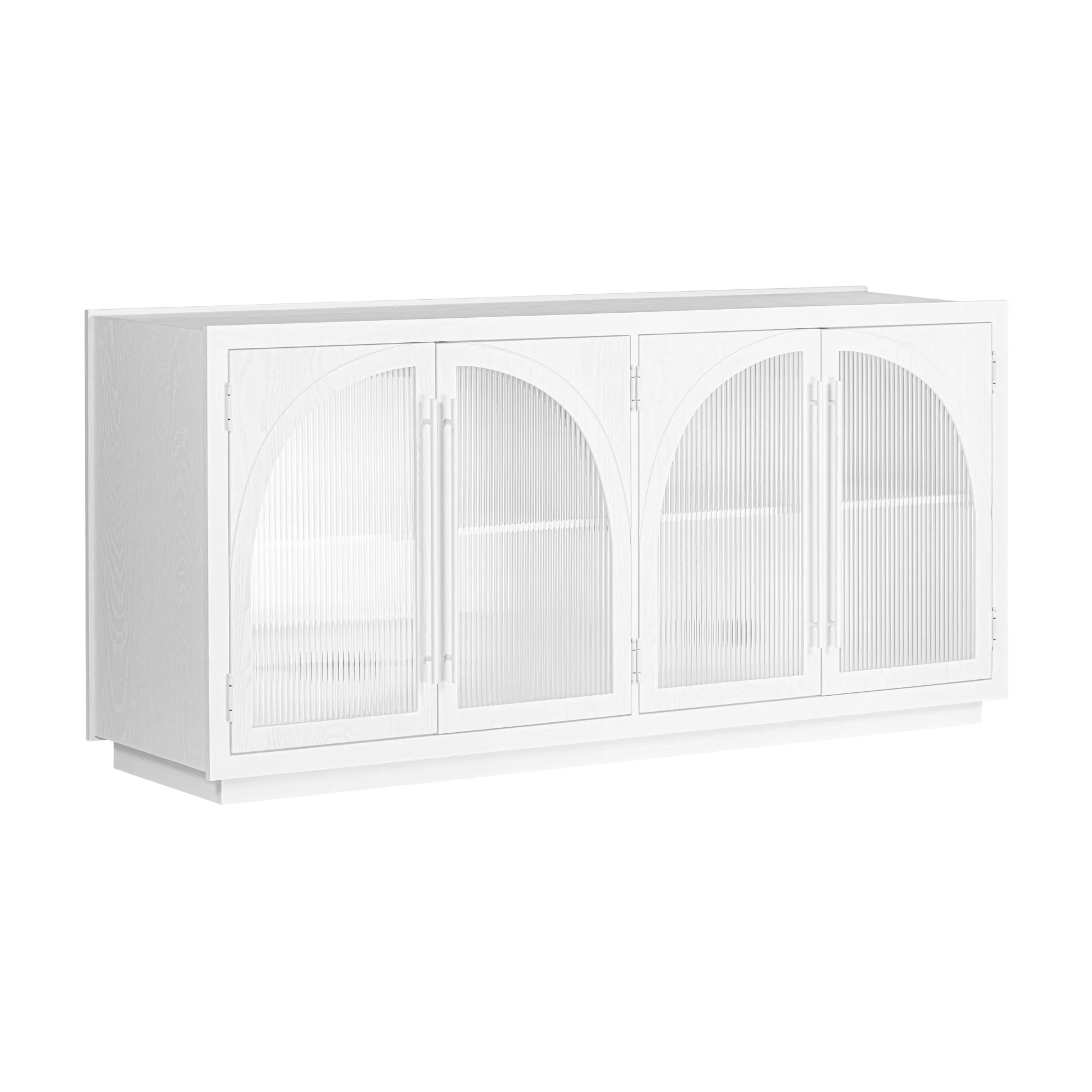 Charles 178cm Sideboard Modern 4 Door Storage Cabinet Unit White - Image 4