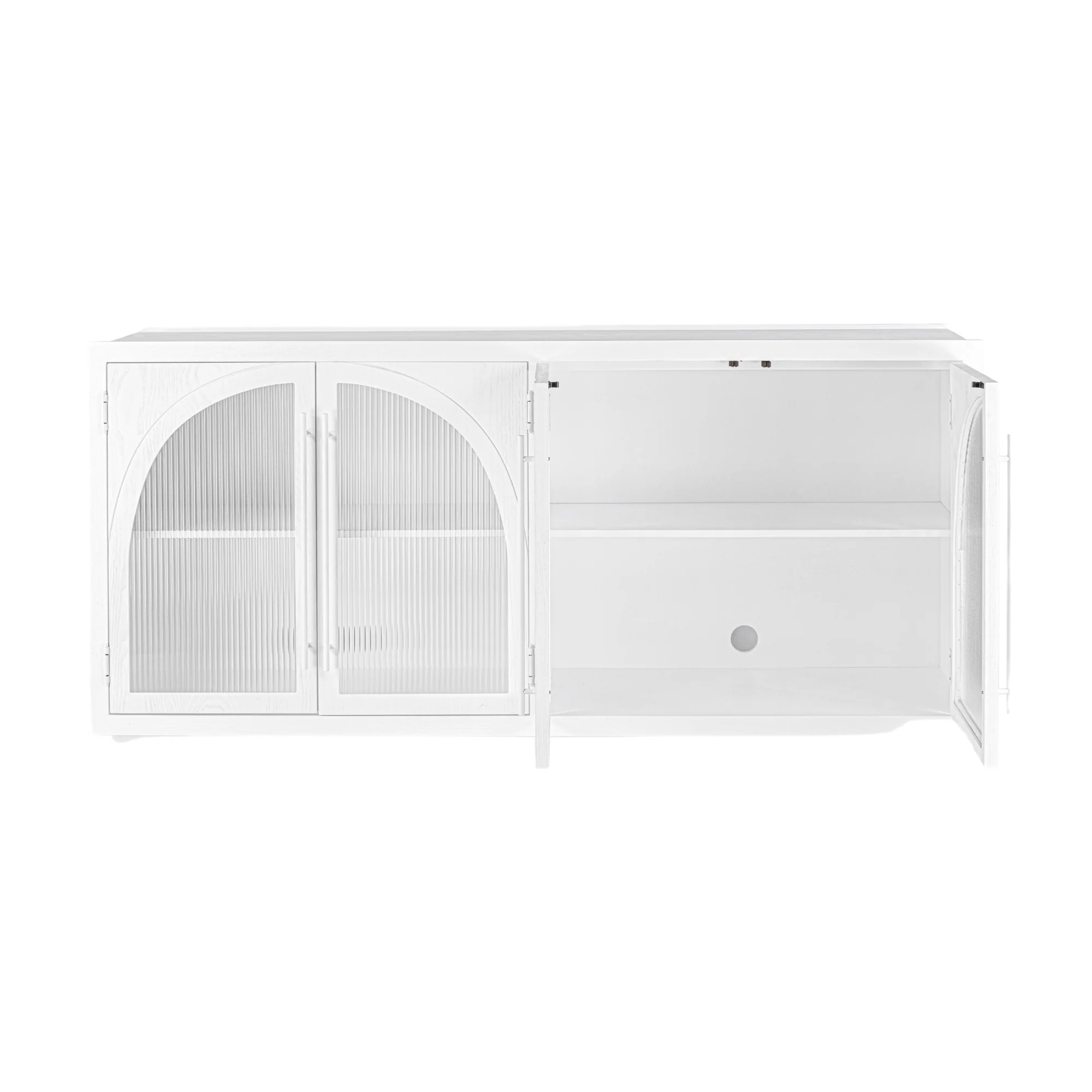 Charles 178cm Sideboard Modern 4 Door Storage Cabinet Unit White - Image 5