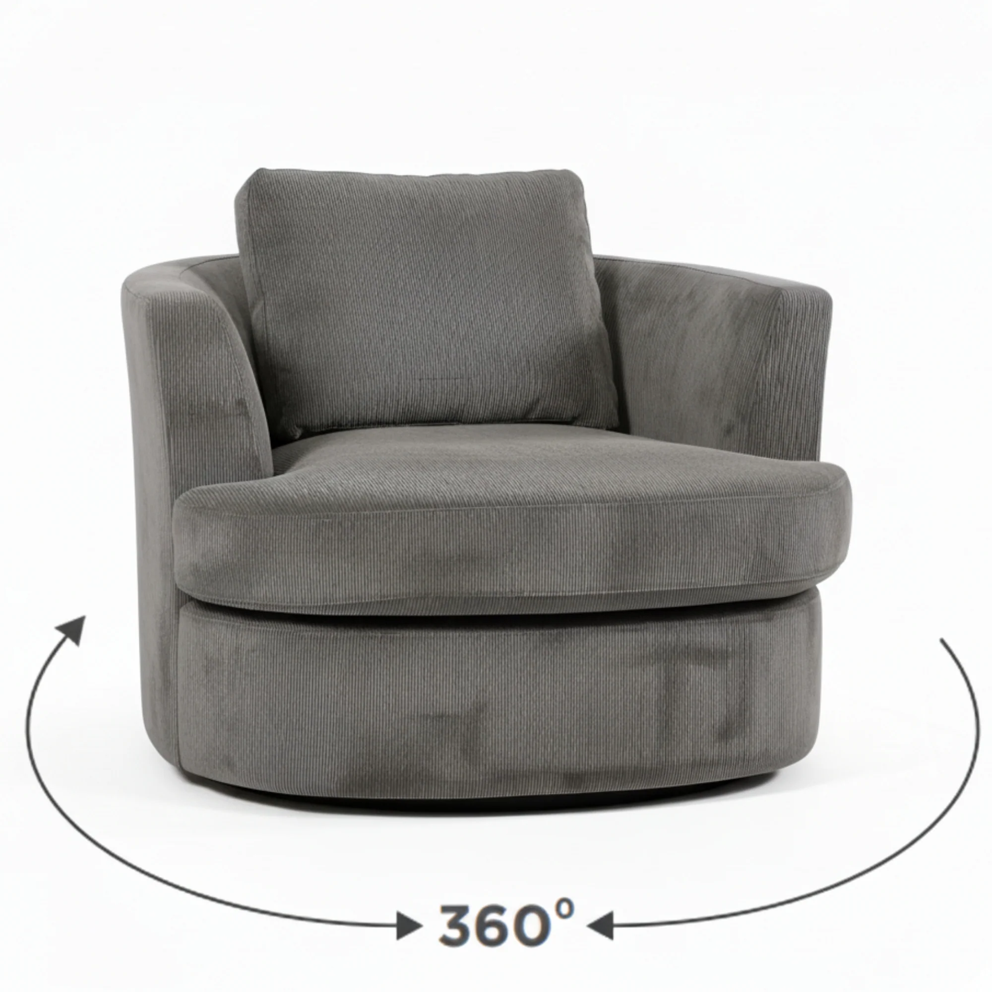 Charlie Swivel Rotating Arm Chair Occasional Accent Grey - Image 7