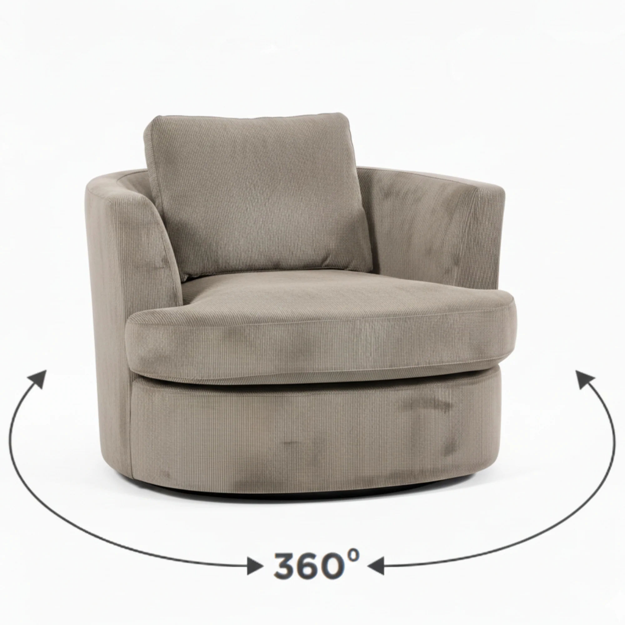 Charlie Swivel Rotating Arm Chair Occasional Accent Oat Grey - Image 7