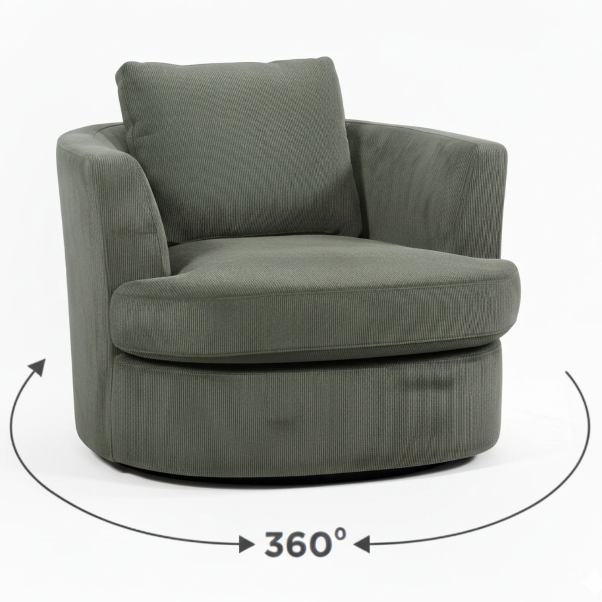 Charlie Swivel Rotating Arm Chair Occasional Accent Olive Green - Image 7