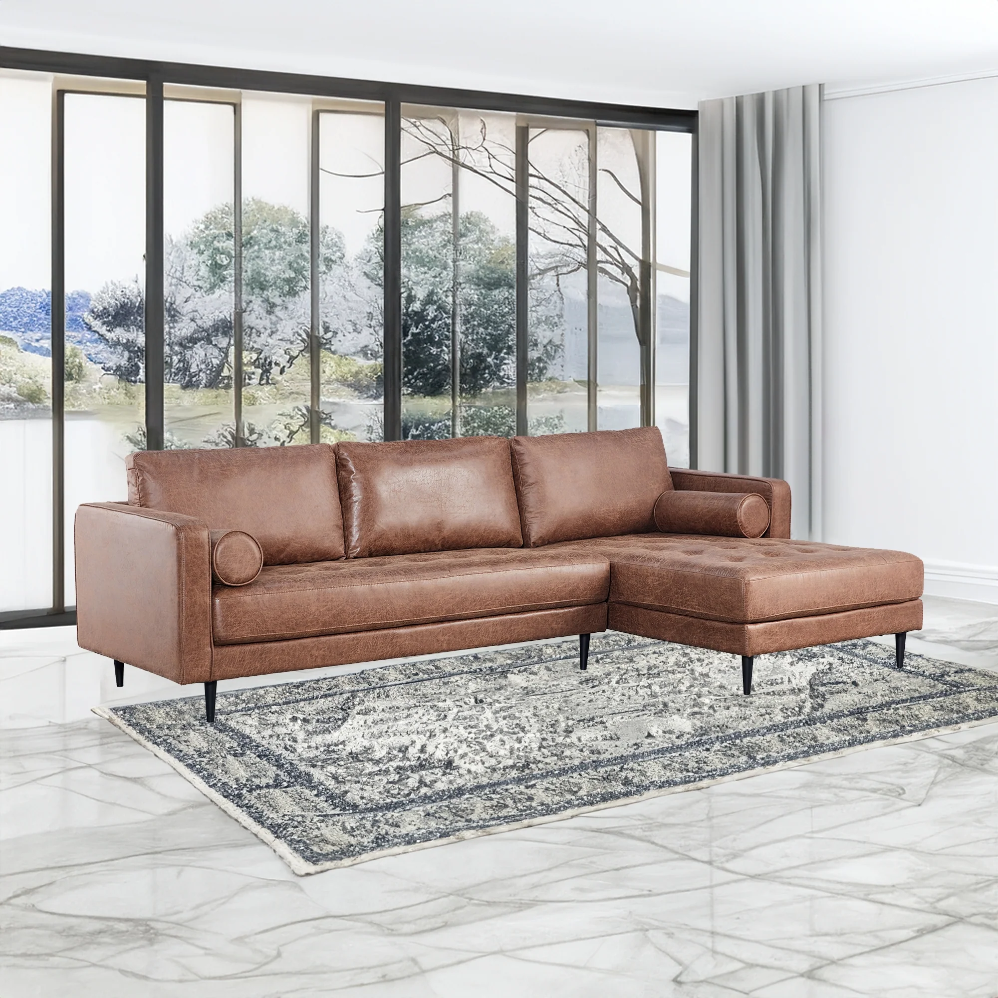 Chelsea 2 Seater Fabric Chaise Sofa - Image 6