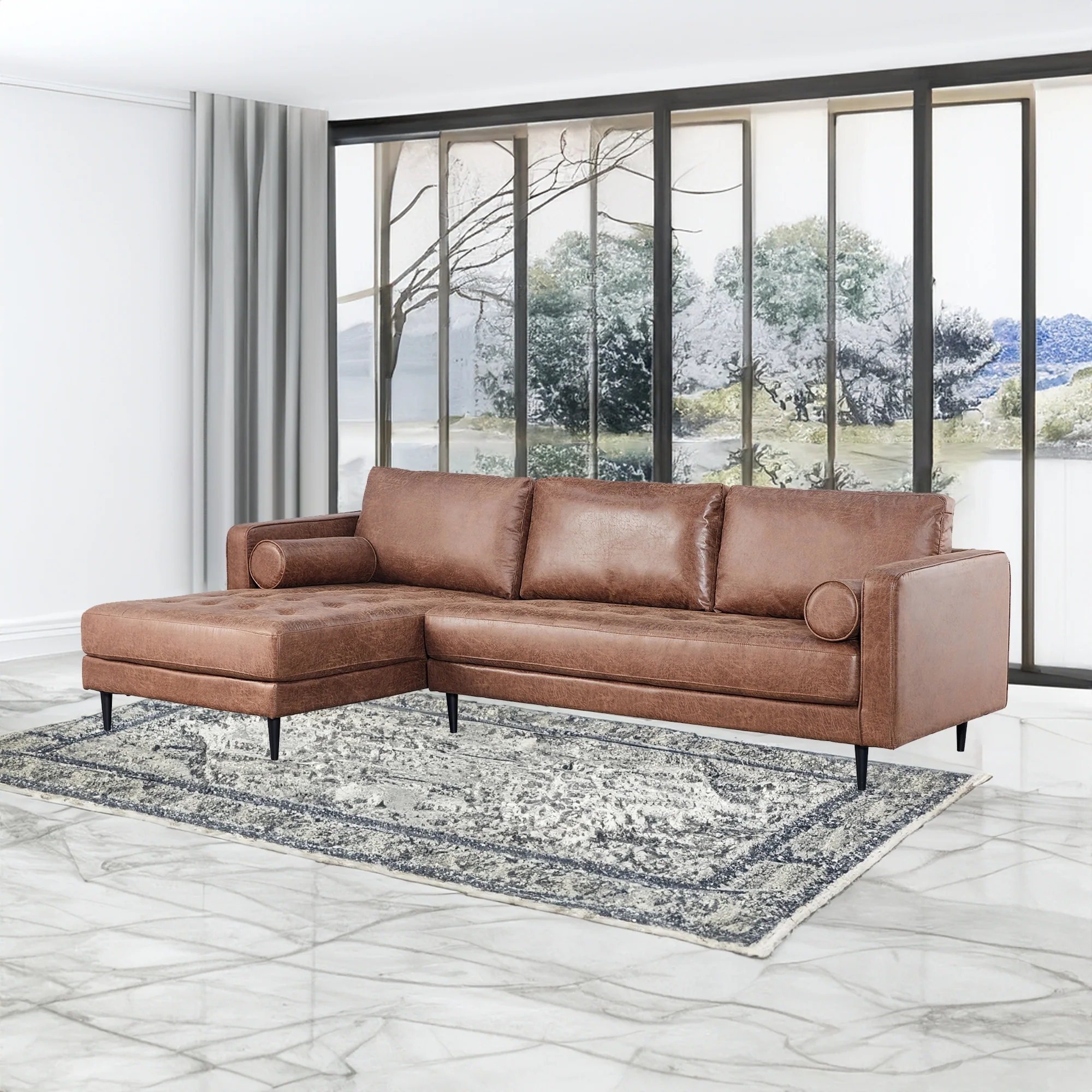 Chelsea 2 Seater Fabric Chaise Sofa - Image 8