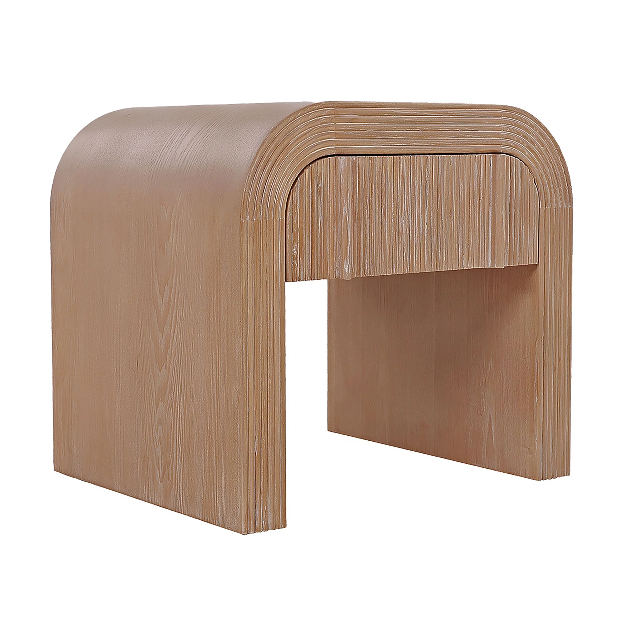 Chloe Channel Bedside Table Natural Oak - Image 2
