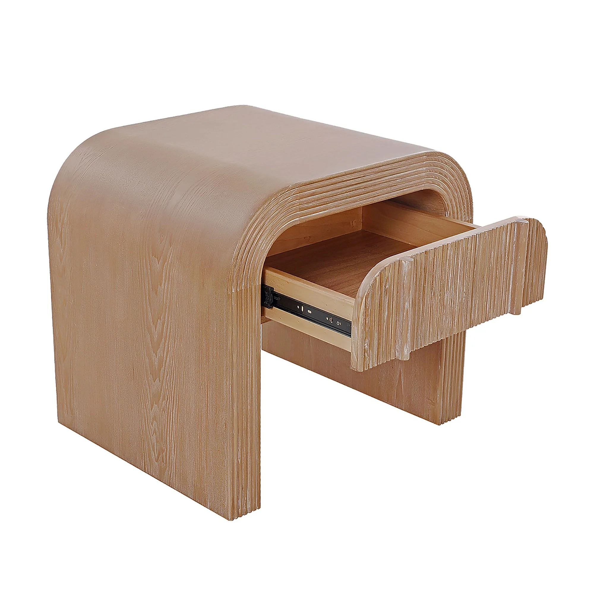 Chloe Channel Bedside Table Natural Oak - Image 4