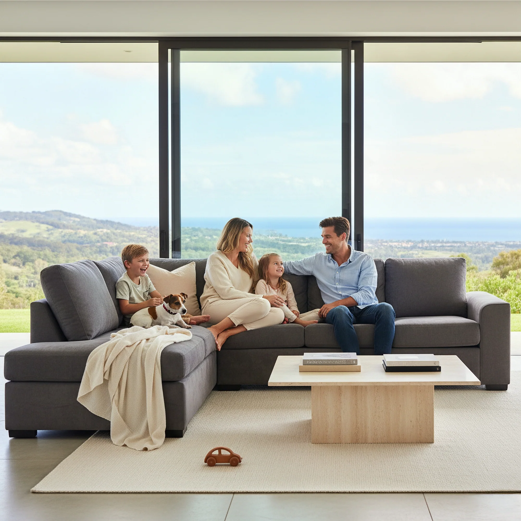 Christo 3 Seater Sofa Bed LHF Chaise Lounge Dark Grey - Image 3