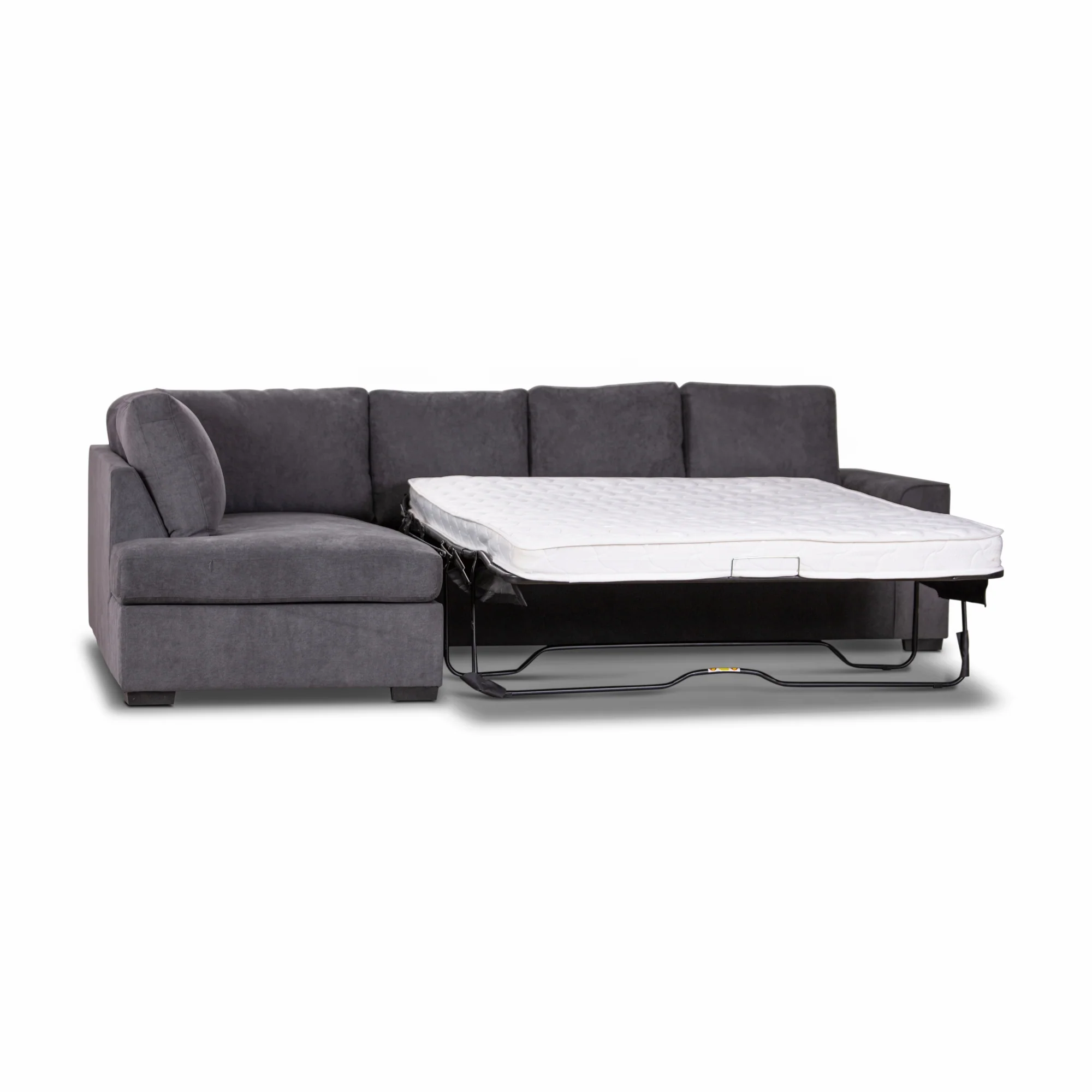 Christo 3 Seater Sofa Bed LHF Chaise Lounge Dark Grey - Image 7