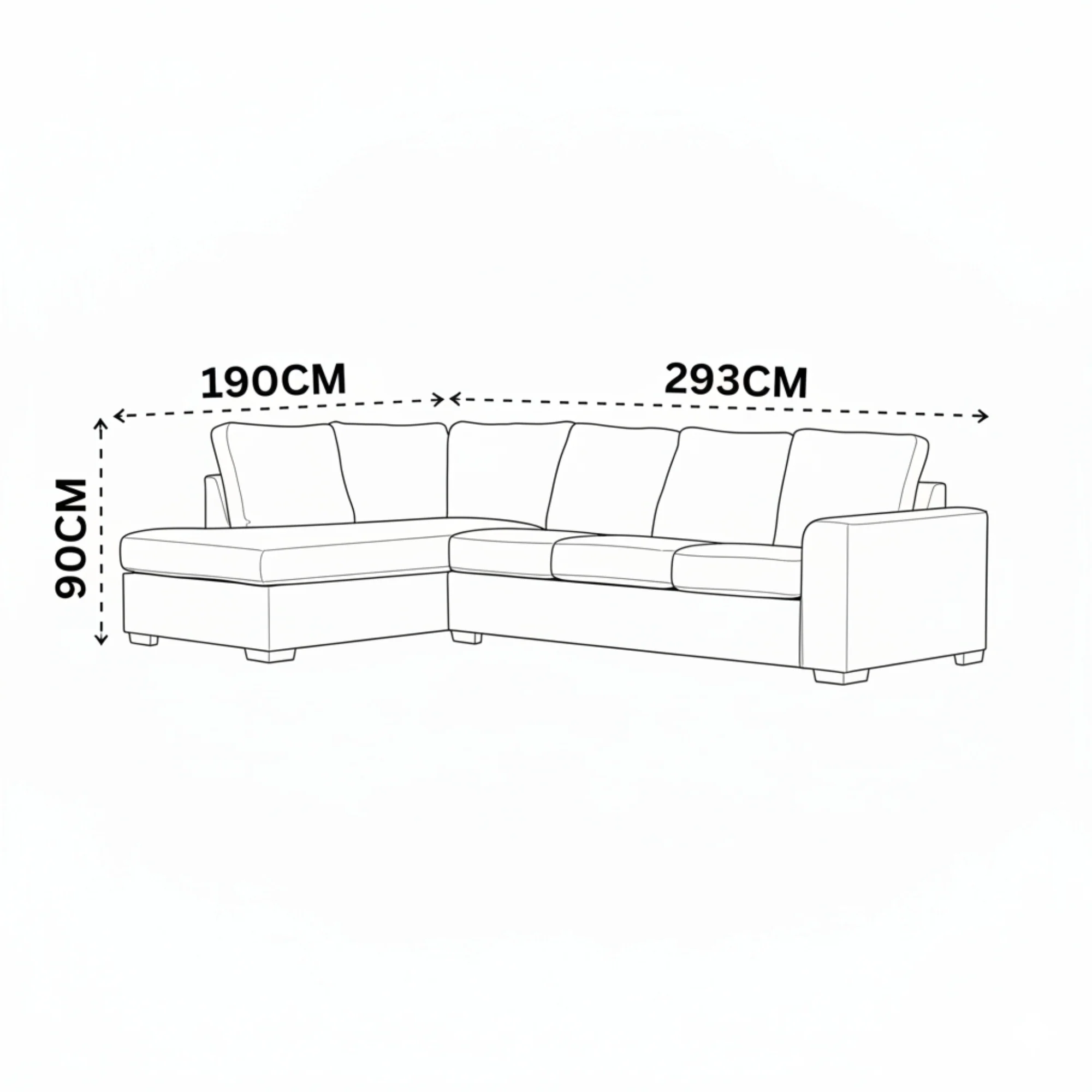 Christo 3 Seater Sofa Bed LHF Chaise Lounge Dark Grey - Image 8