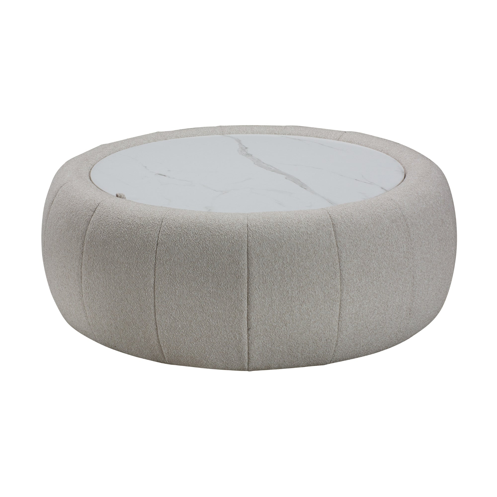 Cleopatra Fabric Ottoman Coffee Table Dual Function Linen Grey - Image 4