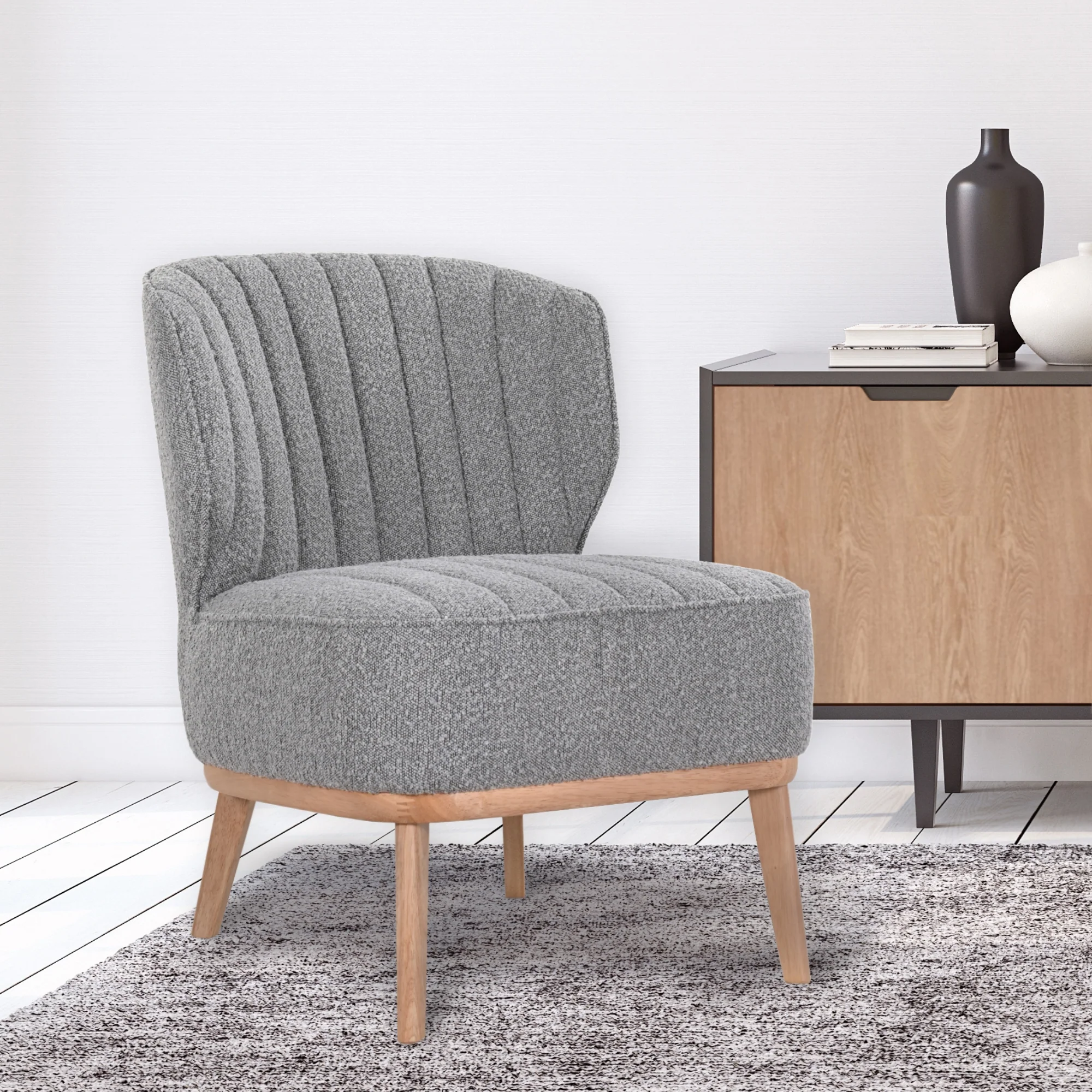 Clive Occasional Fabric Chair Grey - Image 2