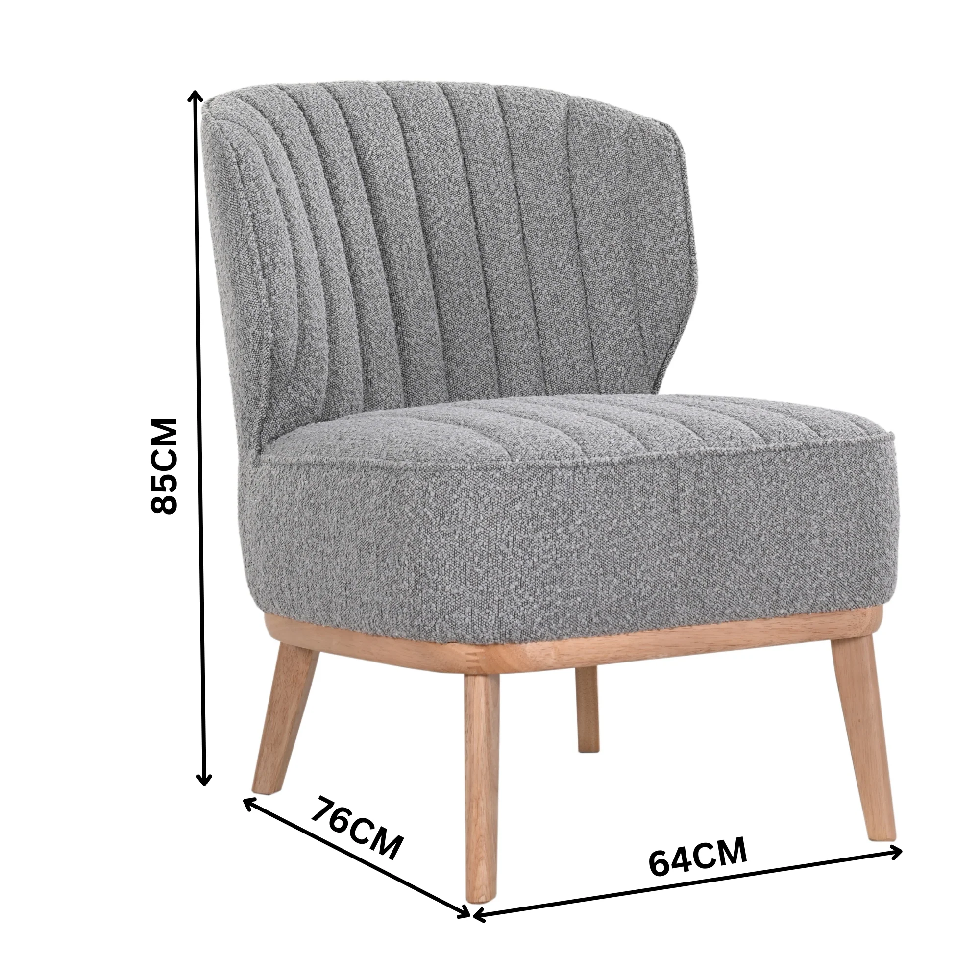 Clive Occasional Fabric Chair Grey - Image 3