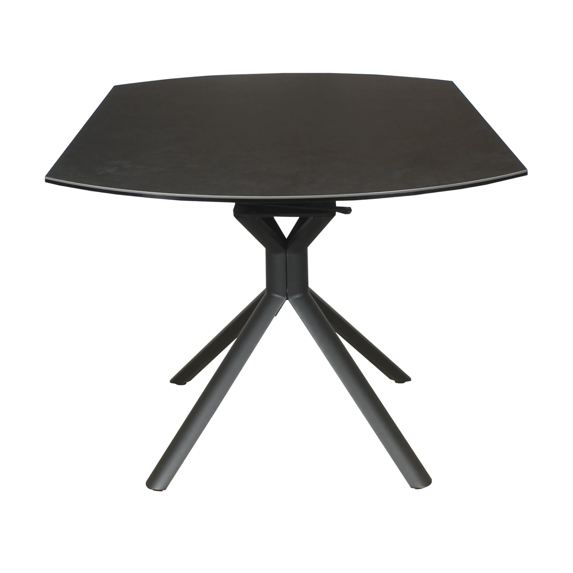Colin 90-135cm Extendable Round Dining Table Ceramic Tempered Glass Top Dark Grey - Image 7