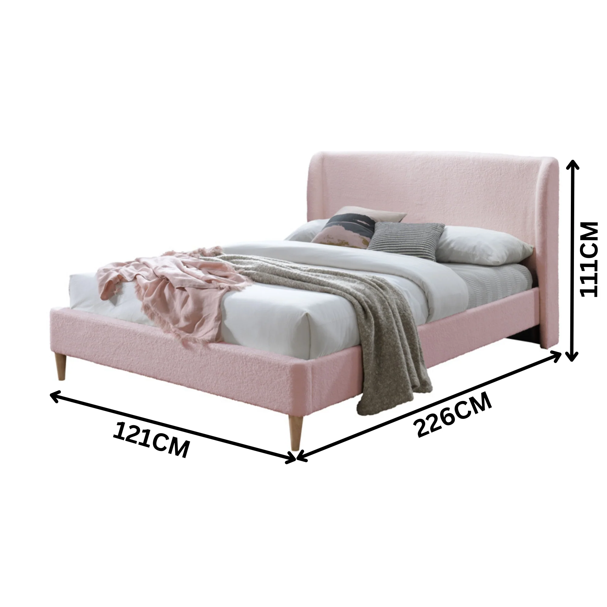 Coralbay King Single Bed Frame Pink - Image 2