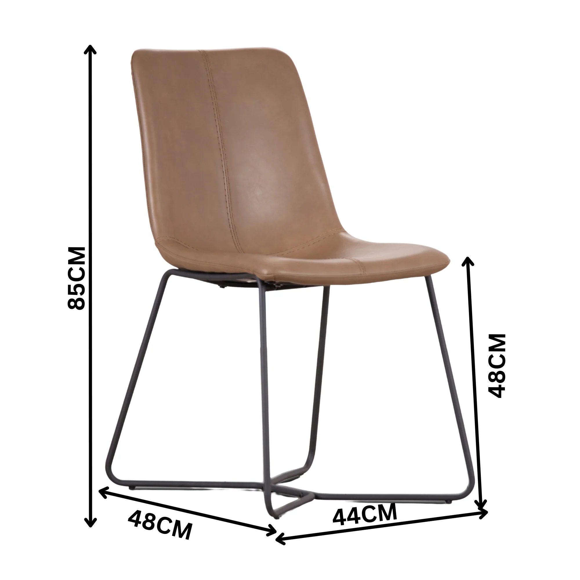 Cornwall 2pc PU Dining Chair Brown - Image 2