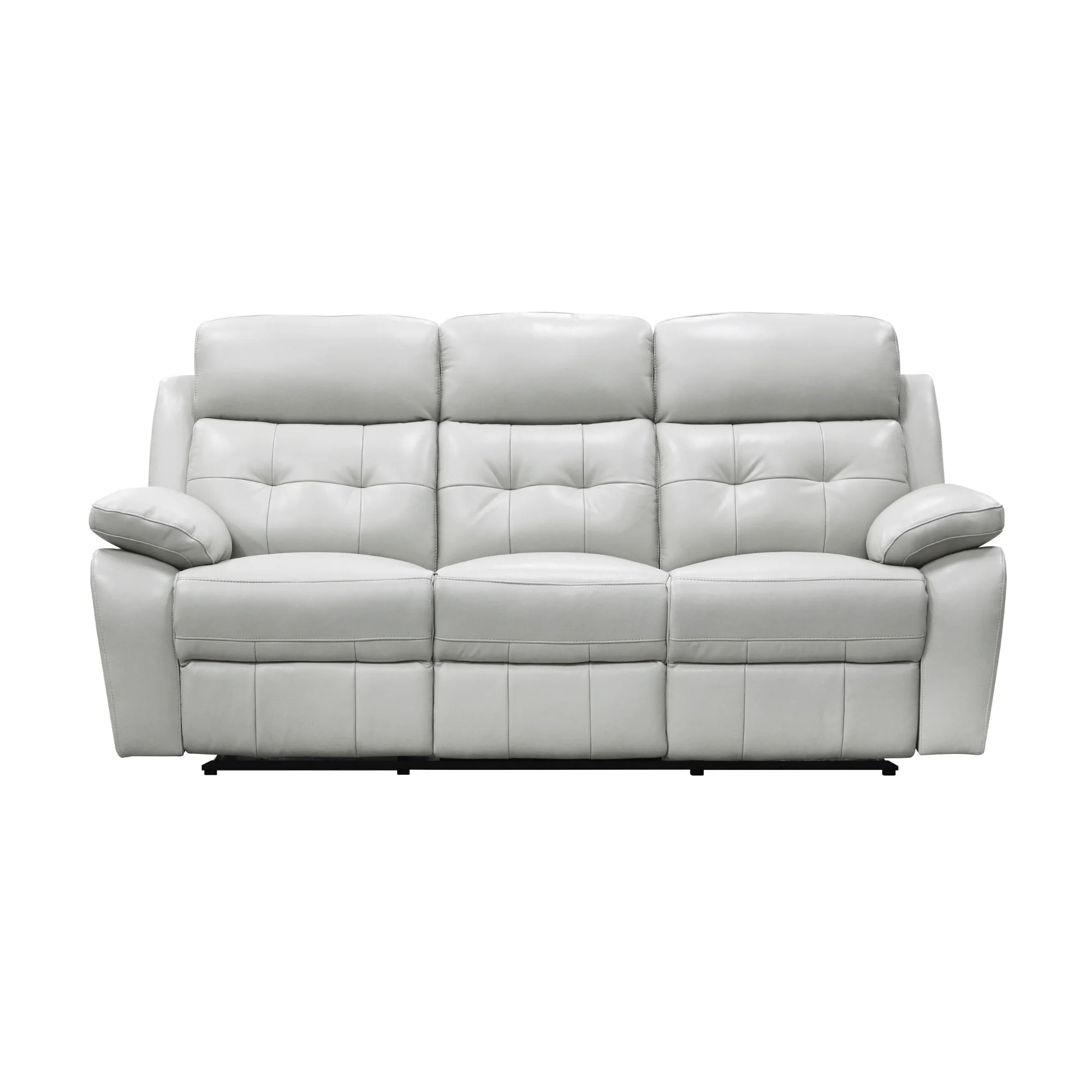 Cosmos 1+1+3 Seater Leather Manual Recliner Lounge Set Silver - Image 3
