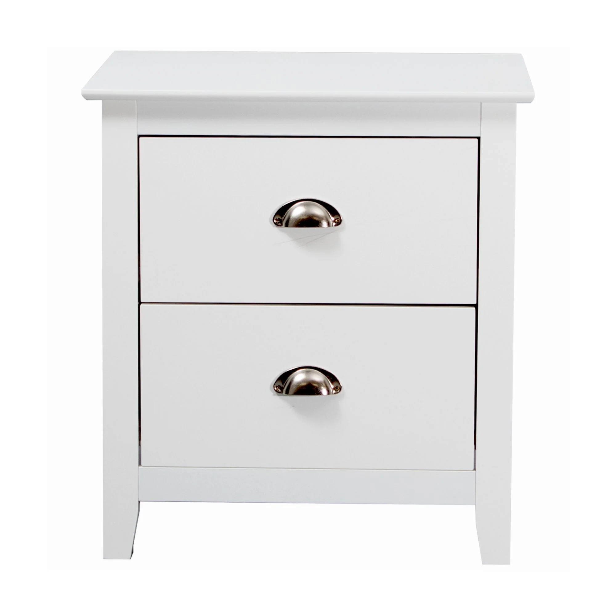 Costway 2 Drawers Bedside Table White - Image 3