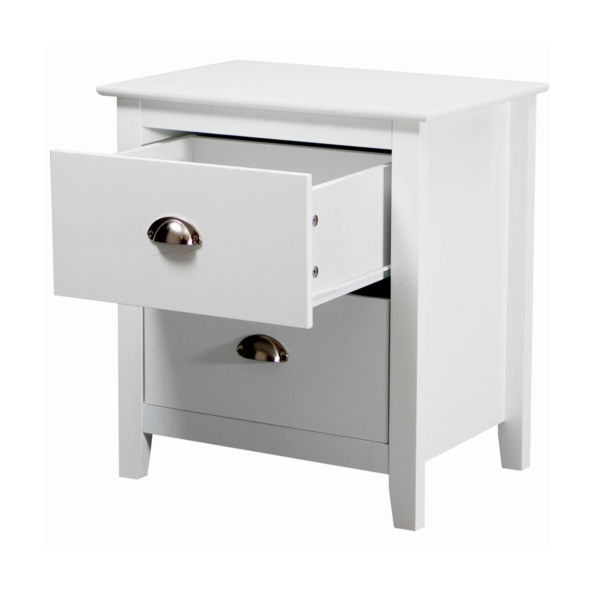 Costway 2 Drawers Bedside Table White - Image 5