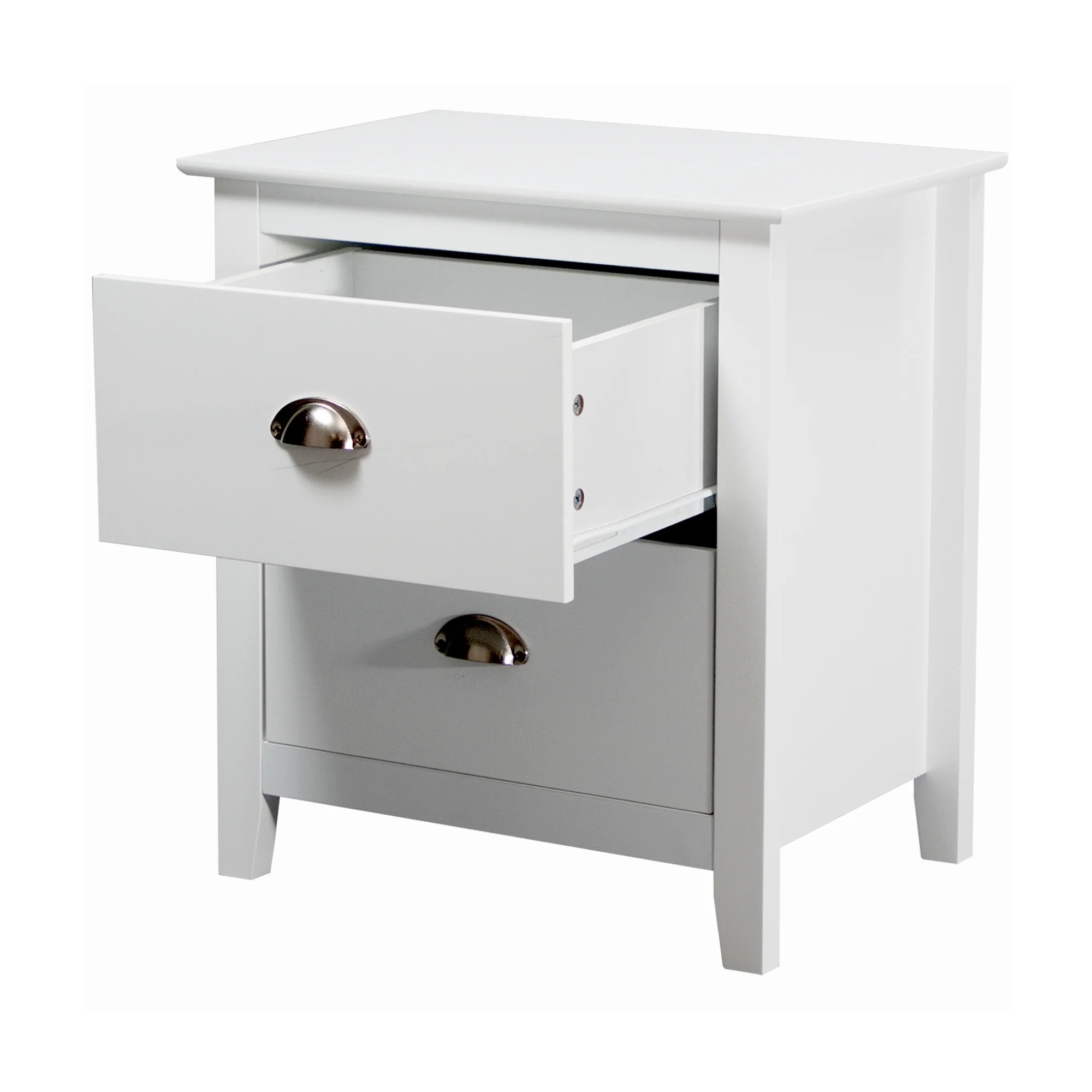 Costway 2 Drawers Bedside Table White - Image 6