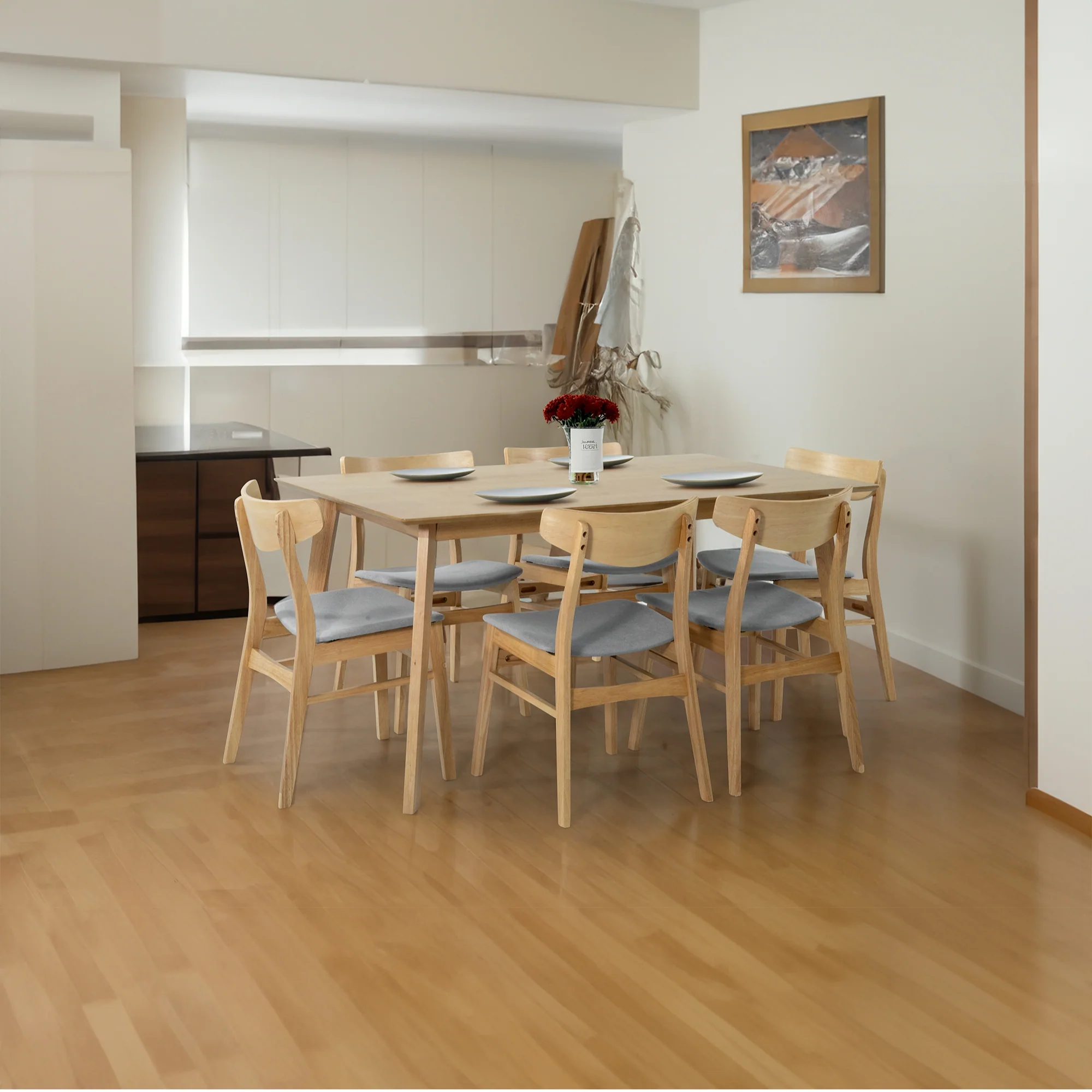 Cusco 7pc 150cm Dining Table Chair Set - Image 3