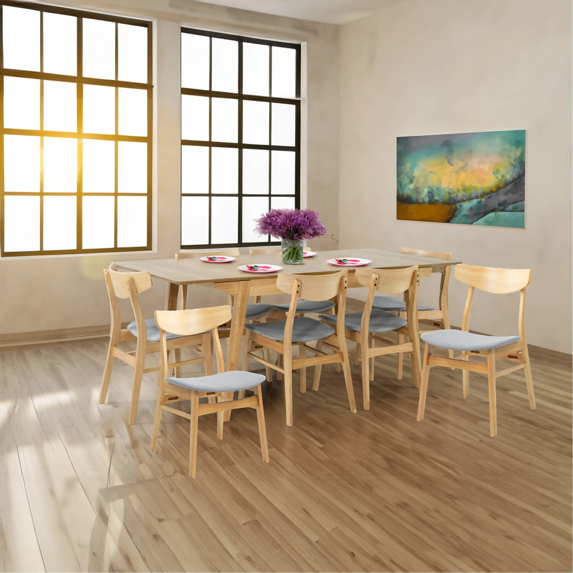 Cusco 9pc 150-190cm Extendable Dining Table Chair Set - Image 3