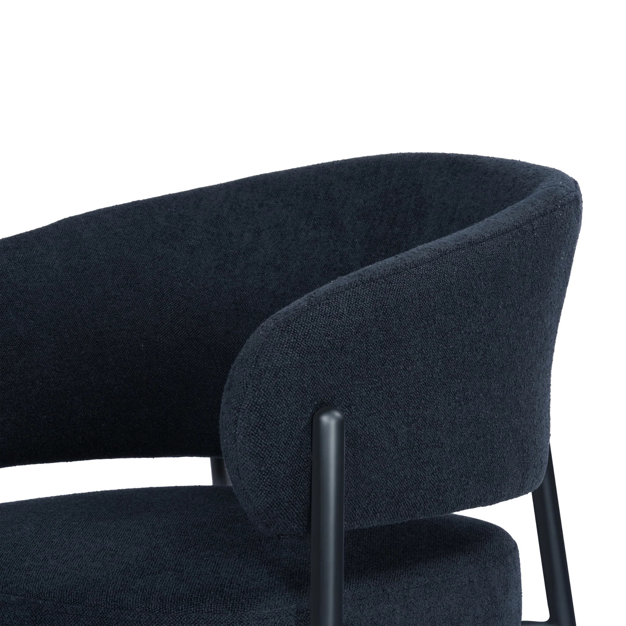 Dalca Dining Chair Black with Black Frame - Image 4