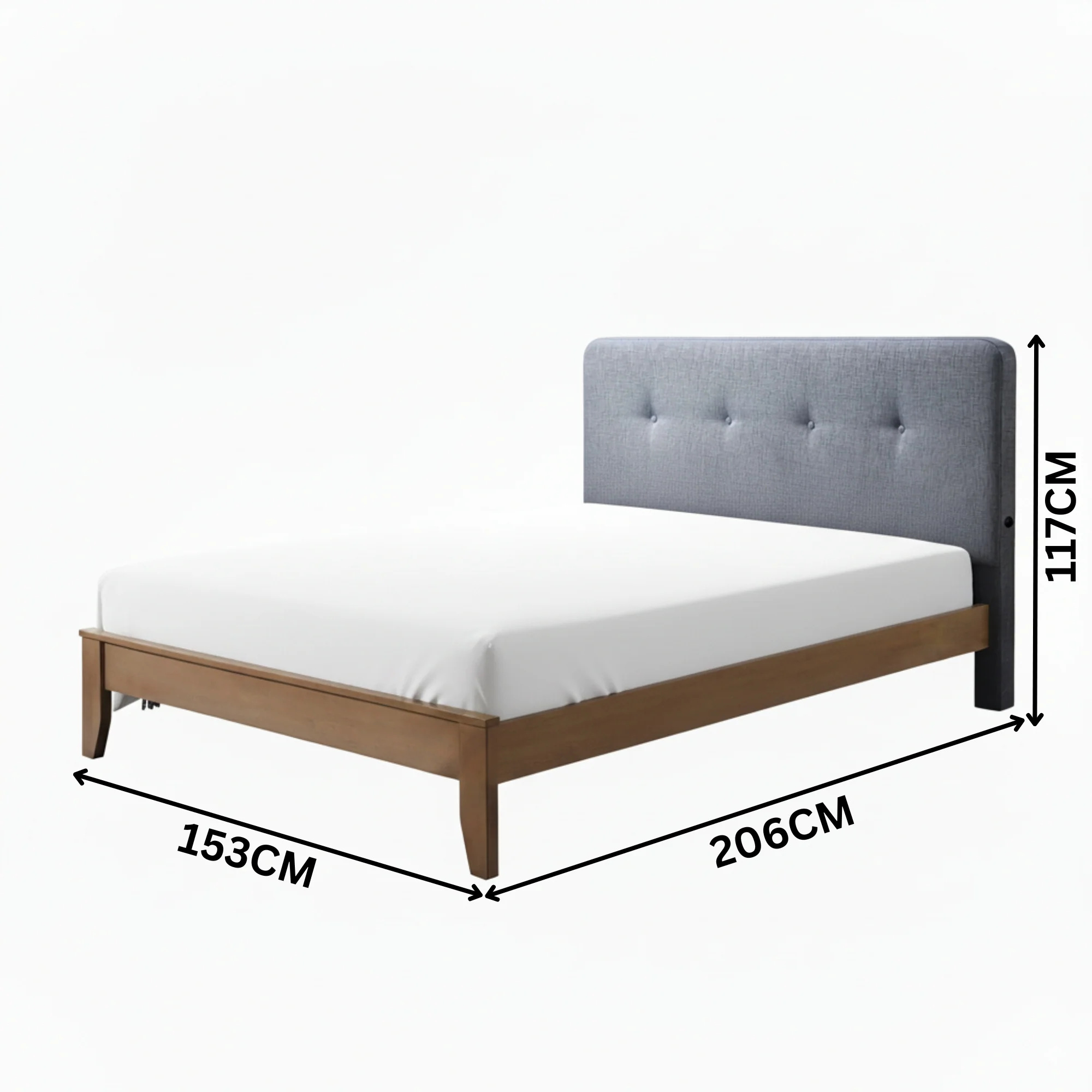 Dallas Double Bed Frame with USB Port Headboard Dark Grey - Image 3