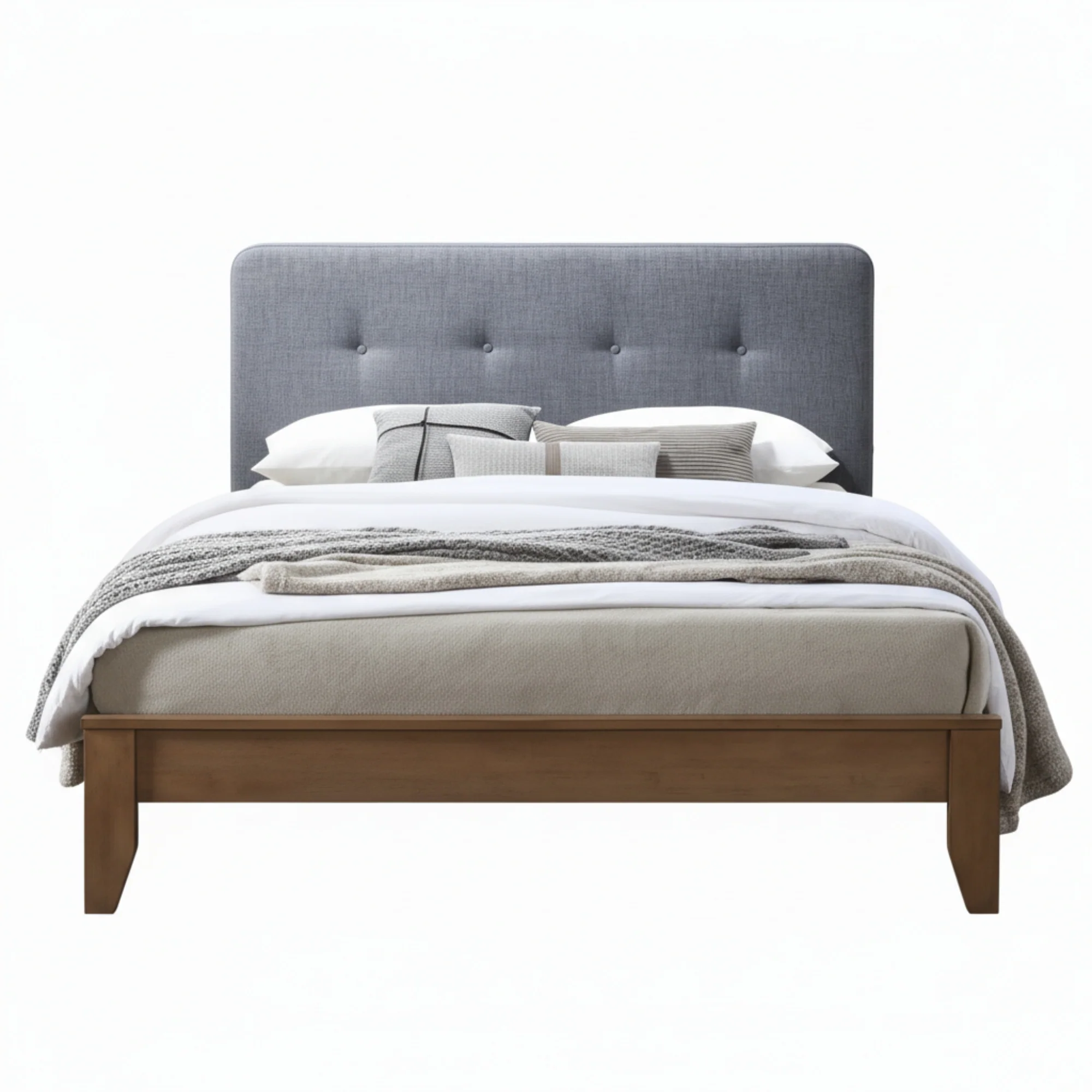 Dallas King Bed Frame with USB Port Headboard Dark Grey - Image 4
