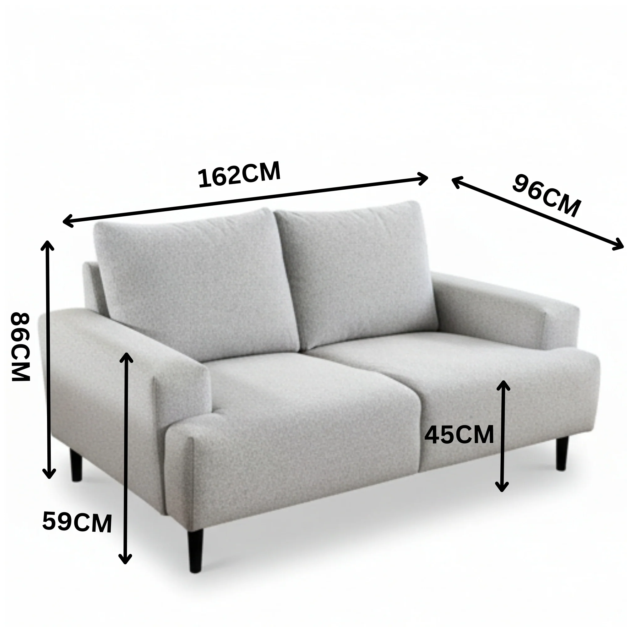 Dane Tribute 2 Seater Fabric Sofa Champaign Beige - Image 3