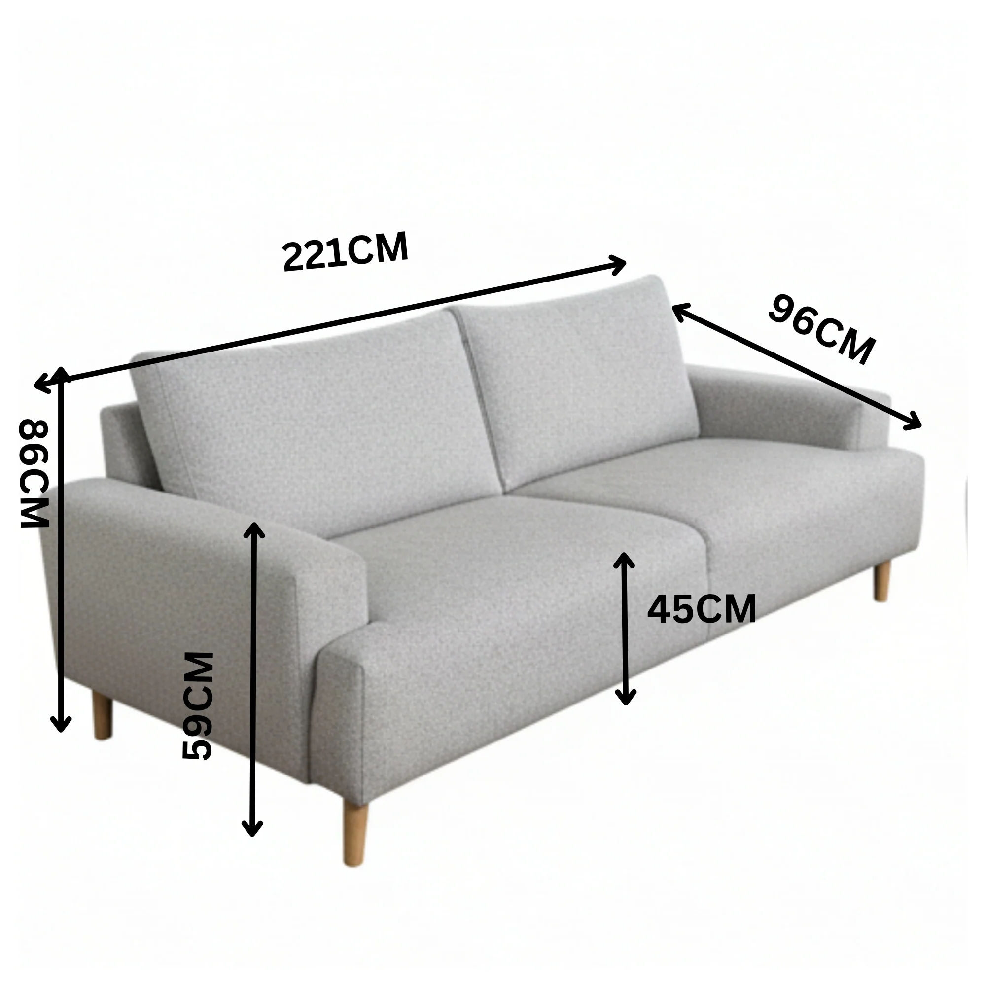Dane Tribute 3 Seater Fabric Sofa Champaign Beige - Image 3