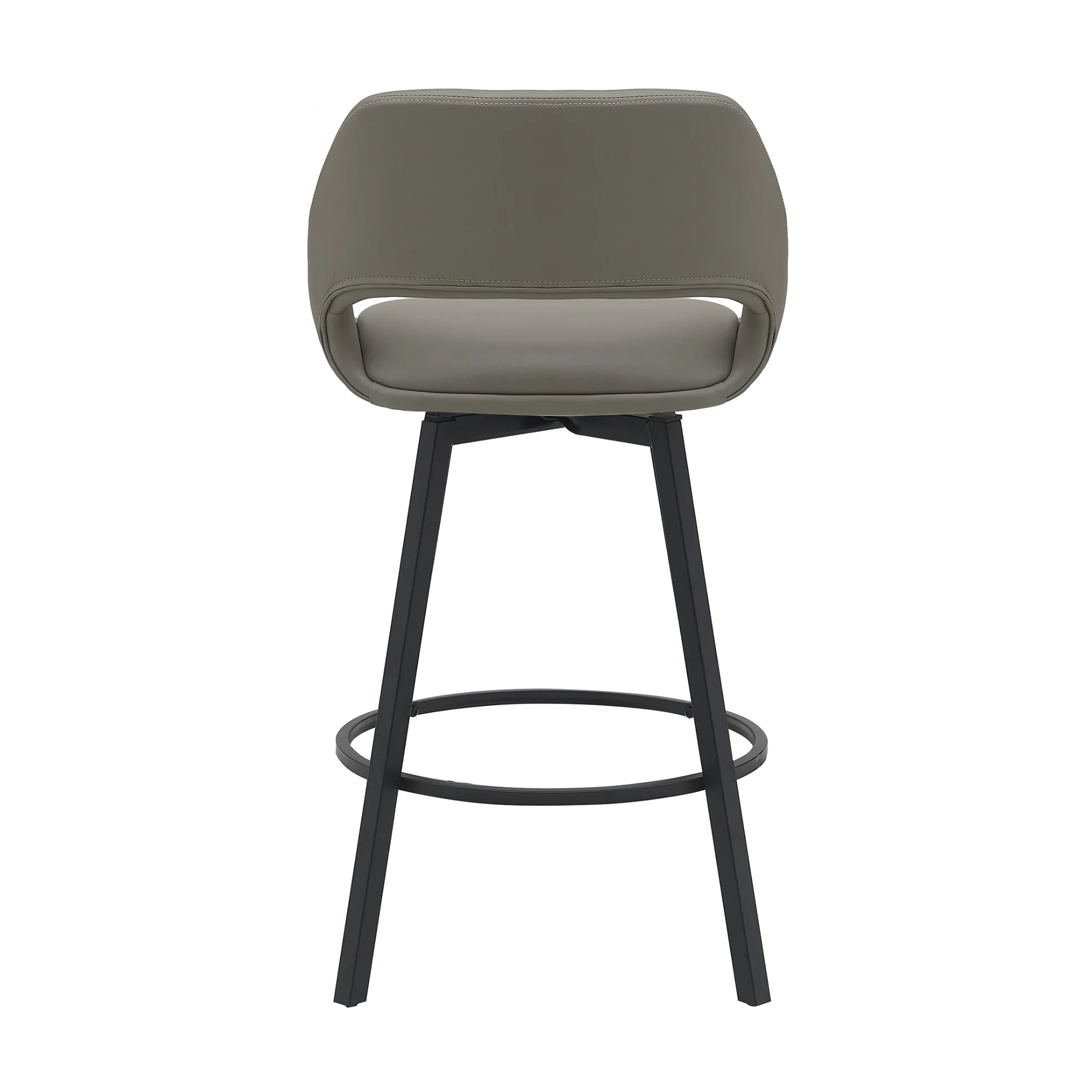 Danube Bar Stool Dining Chair PU Leather Light Grey - Image 4