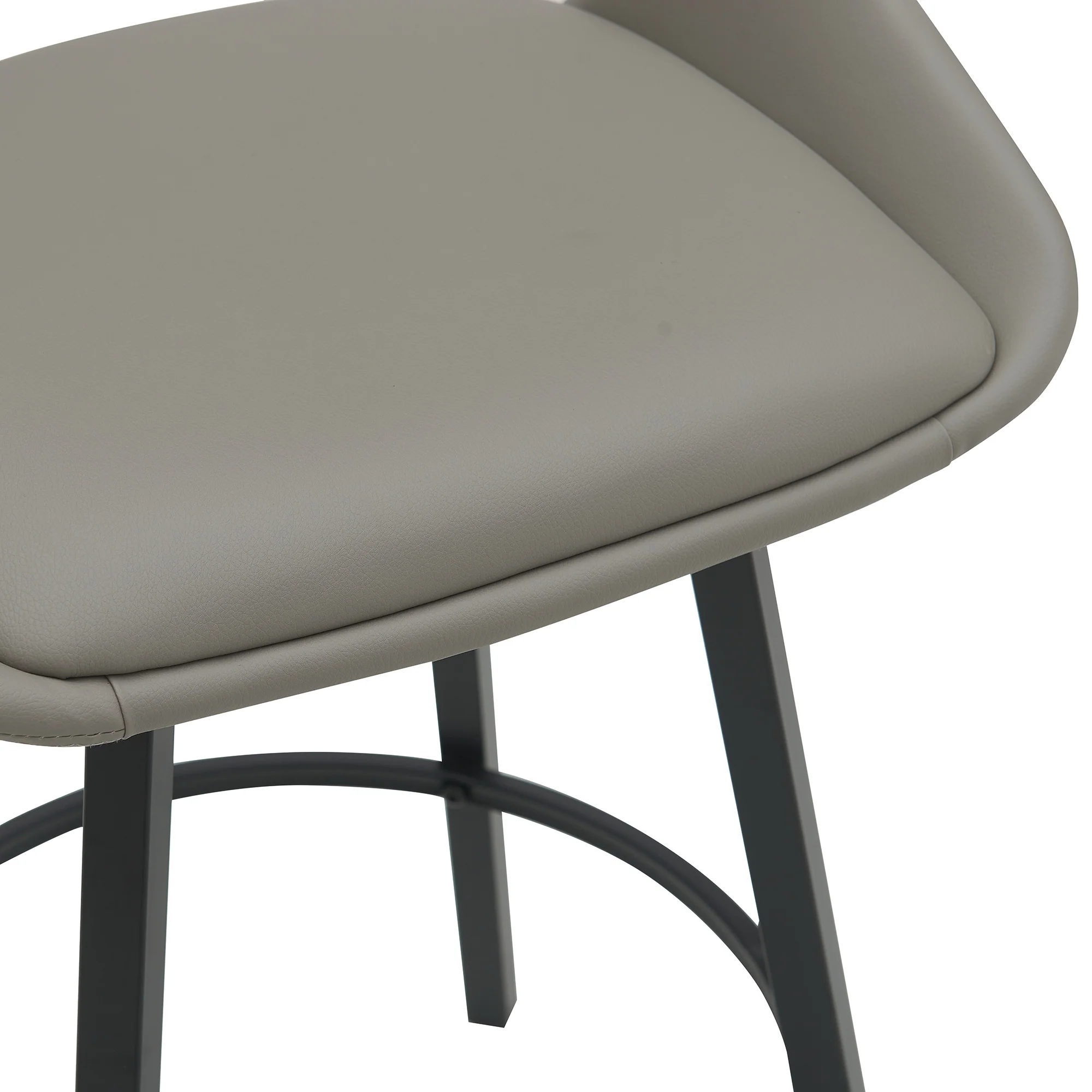 Danube Bar Stool Dining Chair PU Leather Light Grey - Image 6