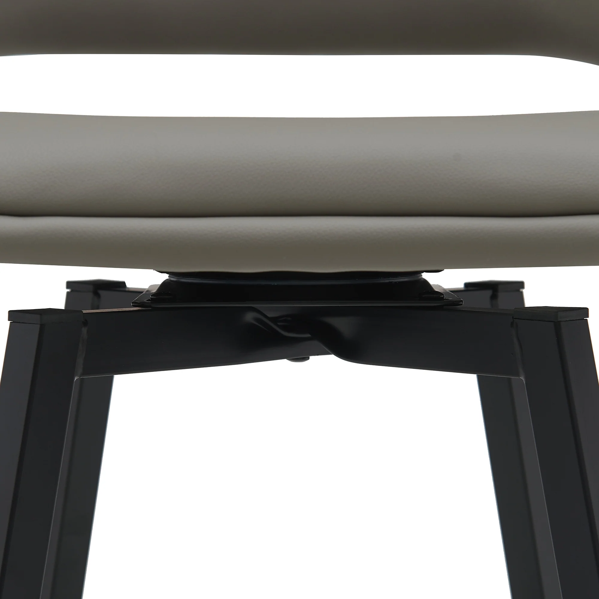 Danube Bar Stool Dining Chair PU Leather Light Grey - Image 7