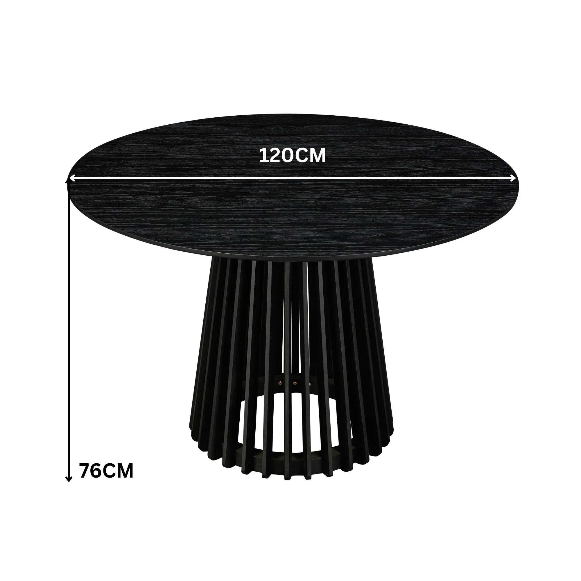 Dayton Torento 120cm Round Dining Table Black - Image 3