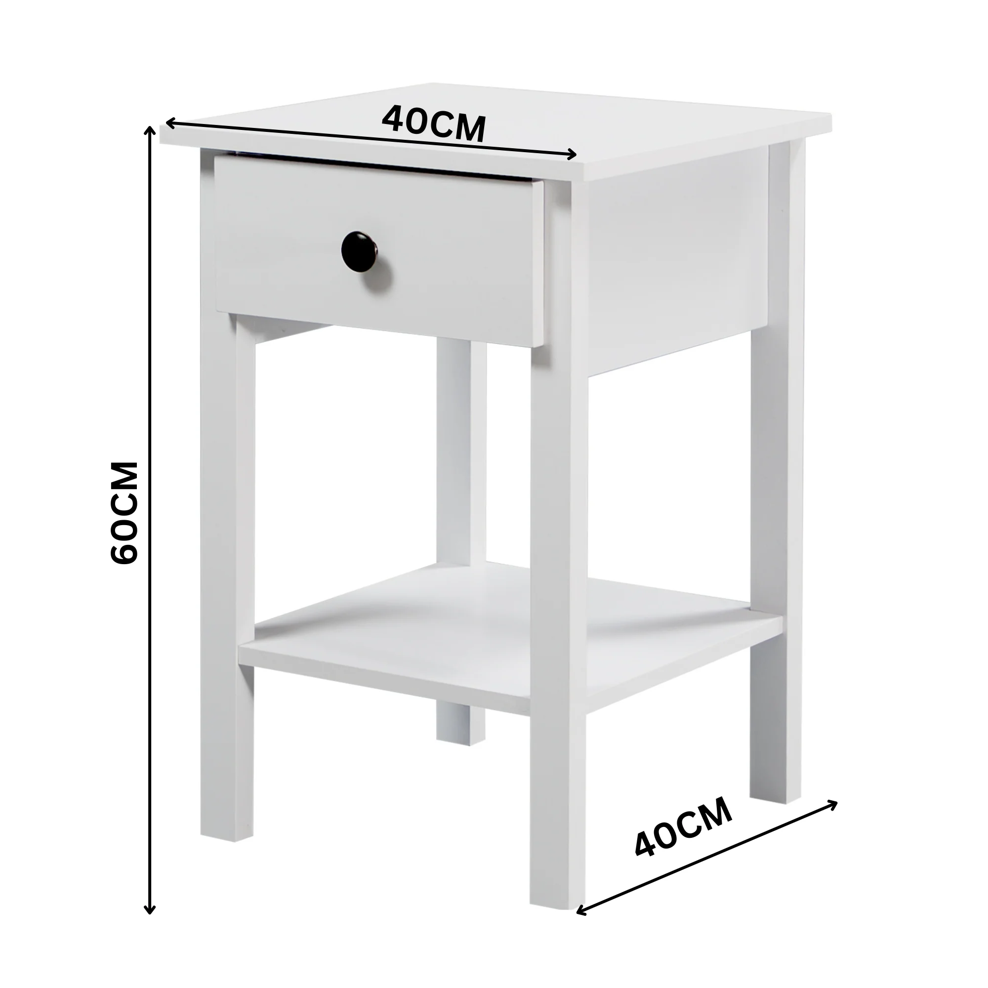 Declan Bedside Table White - Image 4