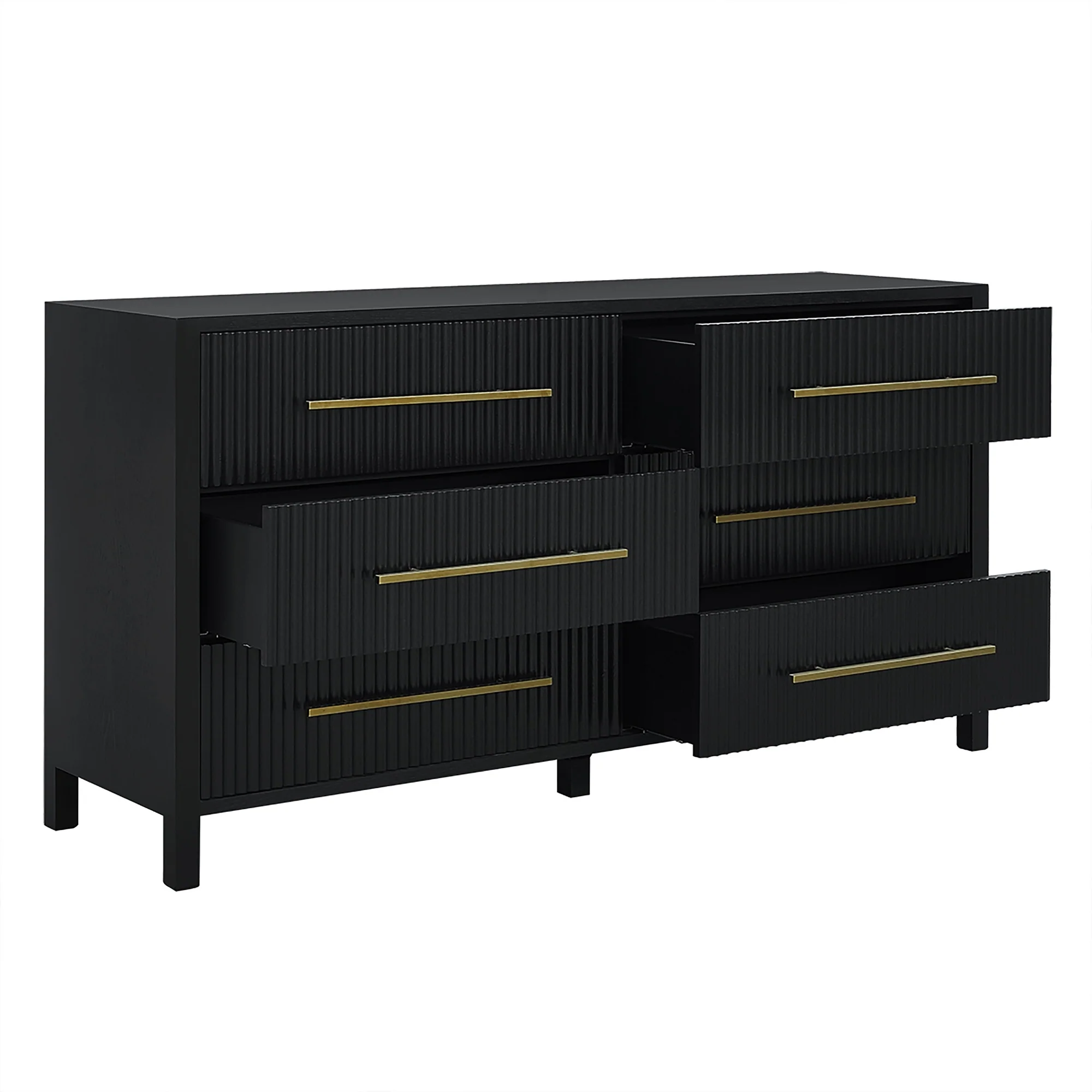 Decoris Dresser Chest of 6 Drawers Black - Image 3