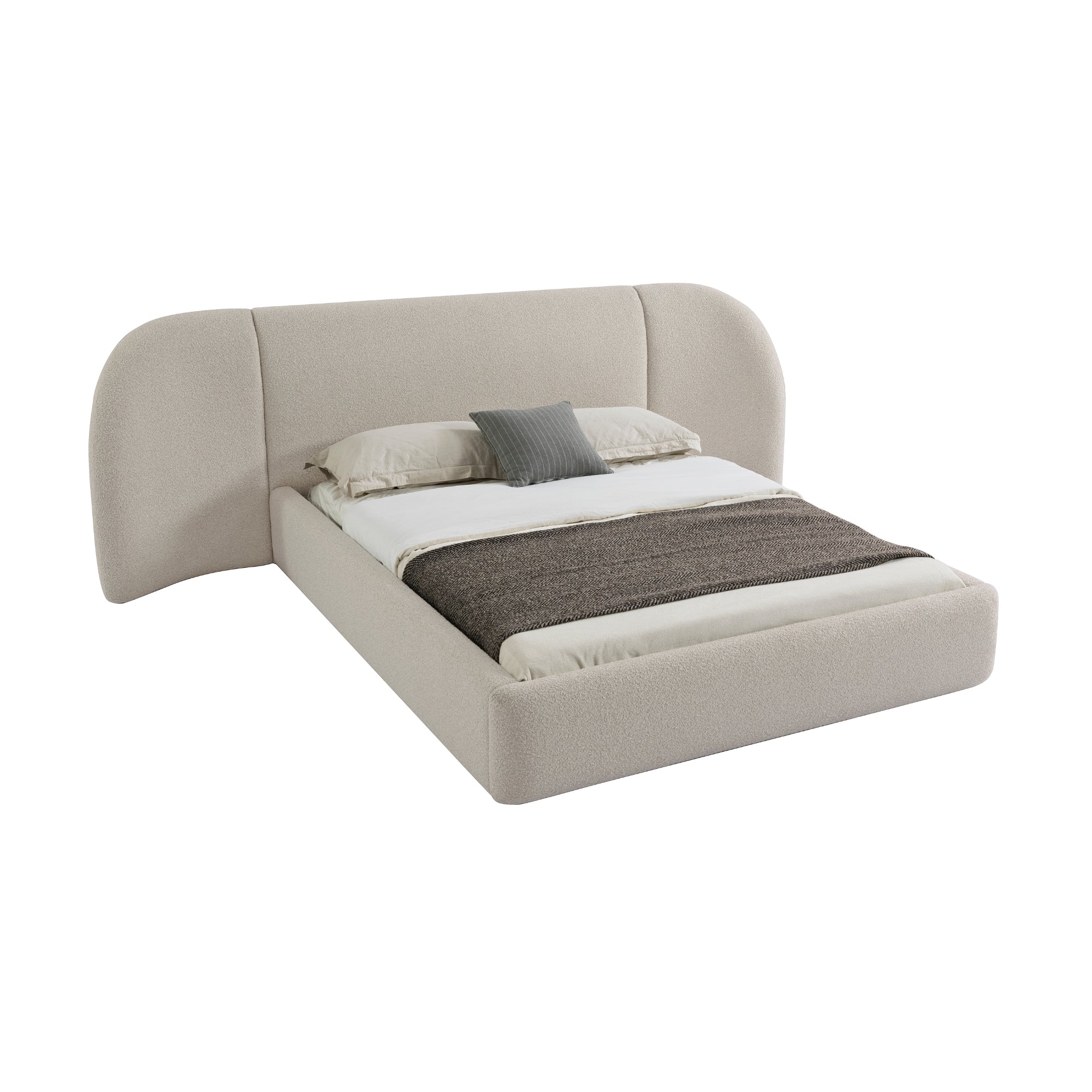 Divan King Bed Natural Boucle - Image 6