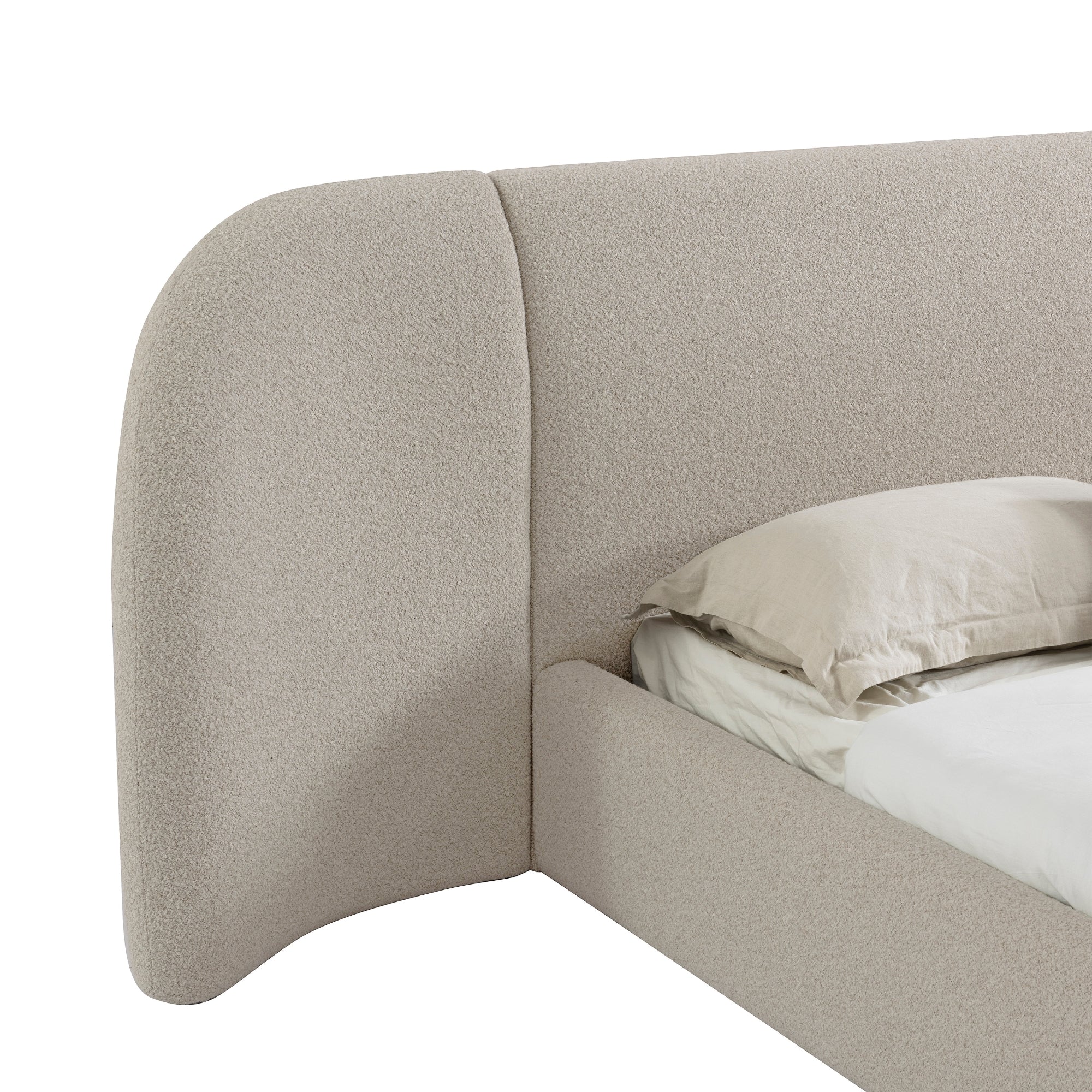 Divan Queen Bed Natural Boucle - Image 4