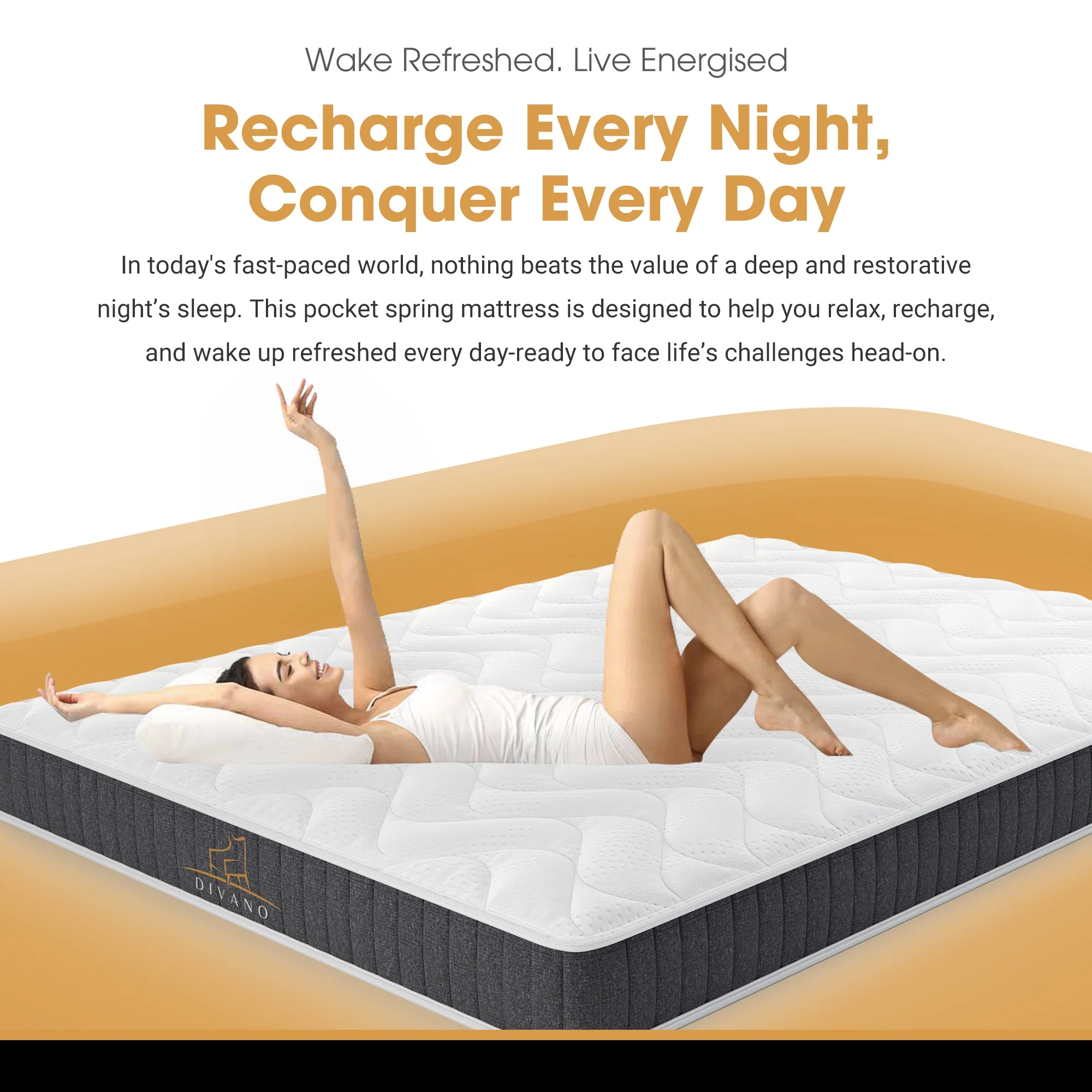 Divano Bedding 16cm Mattress Medium Firm Bonnell Spring - Image 11