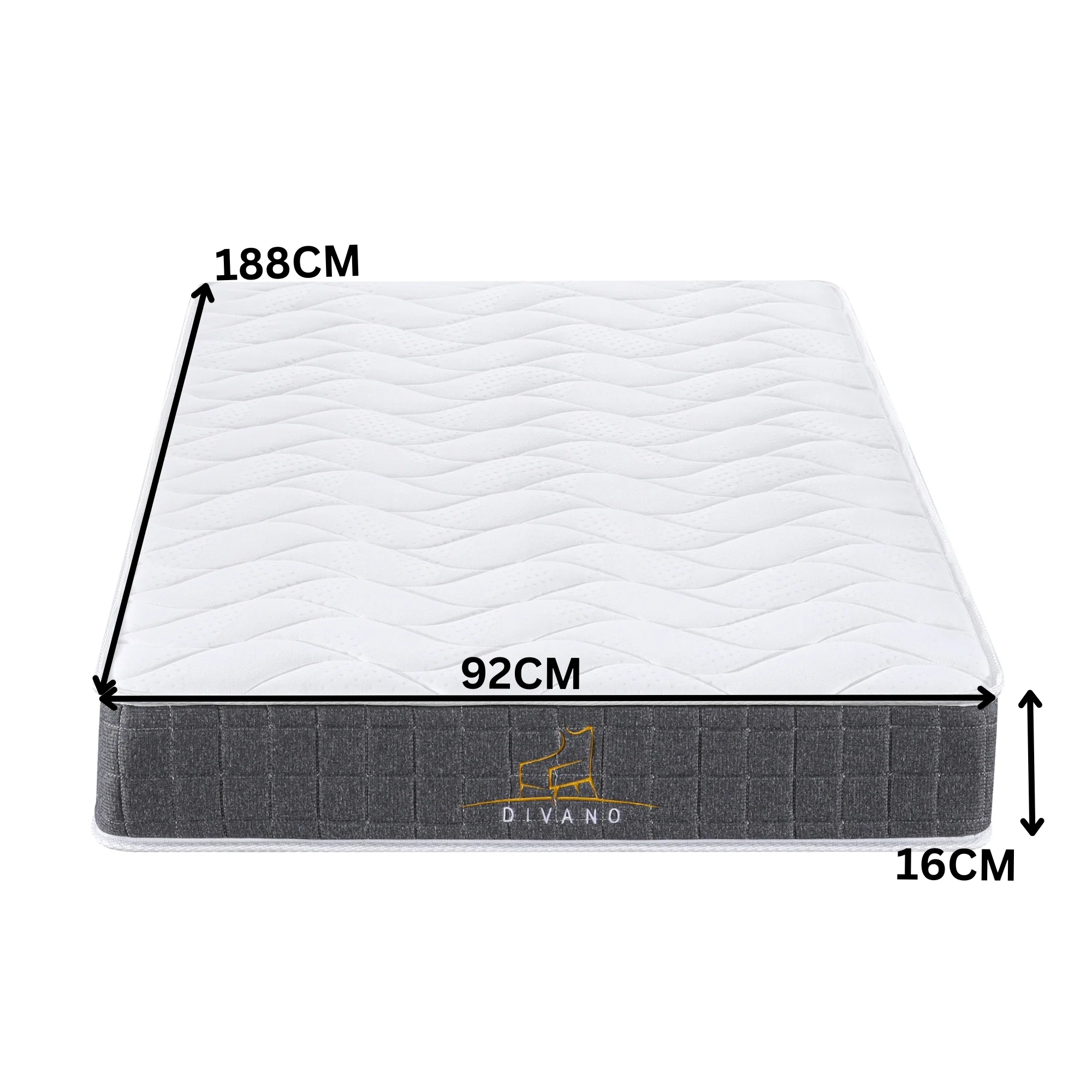 Divano Bedding 16cm Mattress Medium Firm Bonnell Spring - Image 7