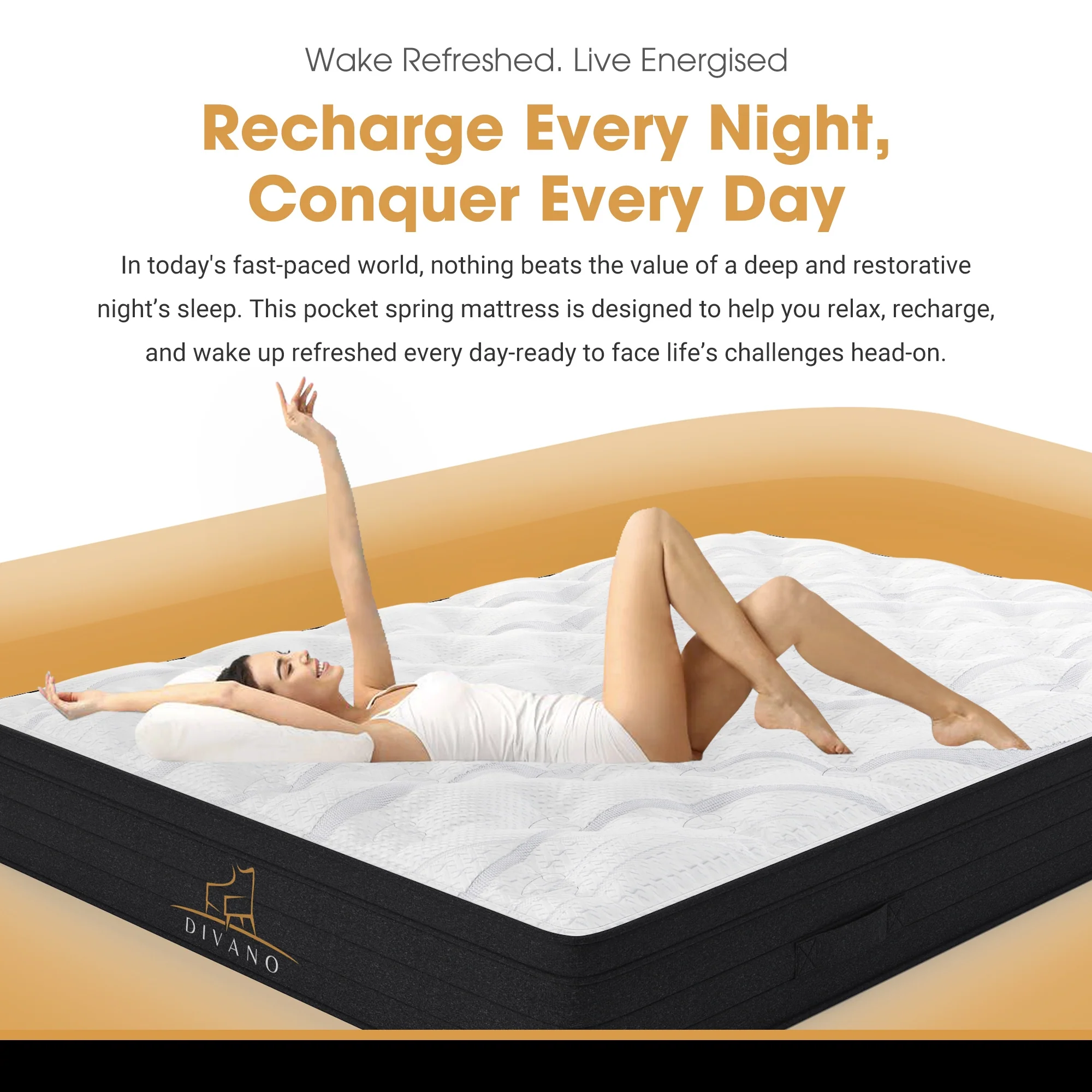 Divano Bedding 21cm Mattress Pillow Top Bonnell Spring - Image 27