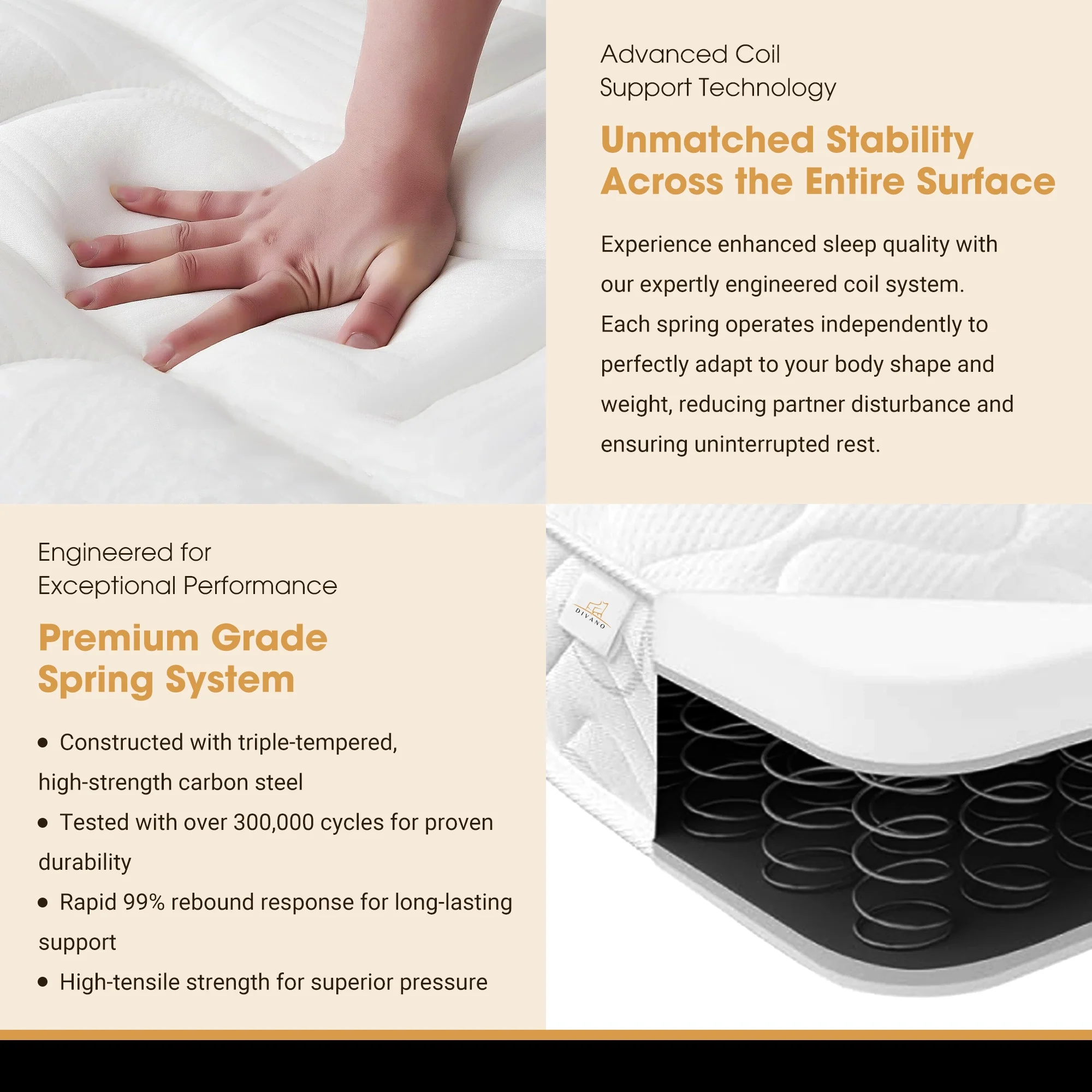 Divano Bedding 21cm Mattress Pillow Top Bonnell Spring - Image 30