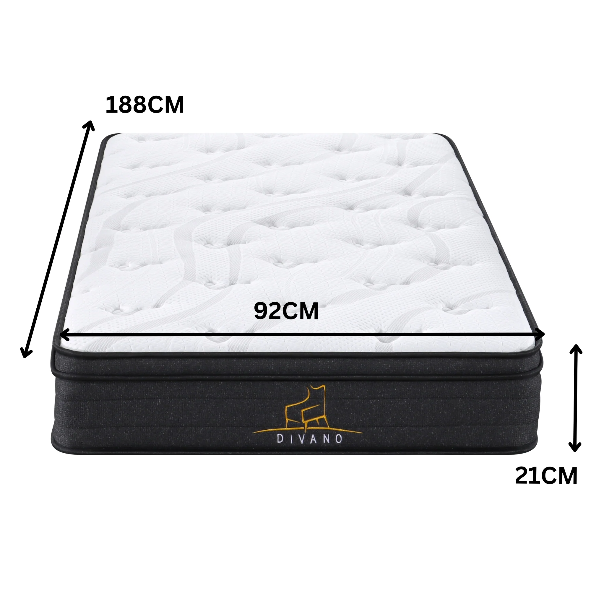 Divano Bedding 21cm Mattress Pillow Top Bonnell Spring - Image 7