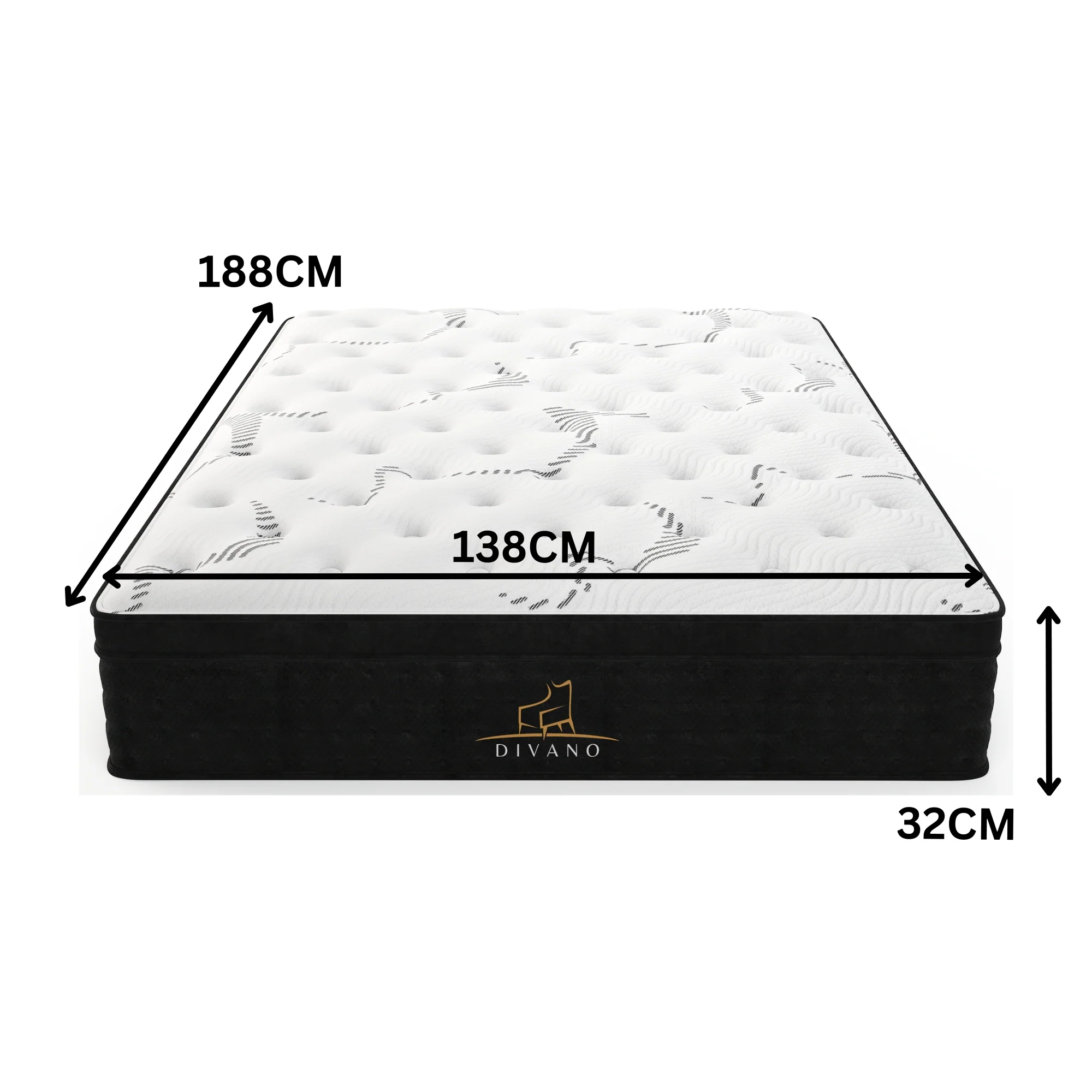 Divano Bedding 32cm Mattress Euro Top Pocket Spring - Image 24