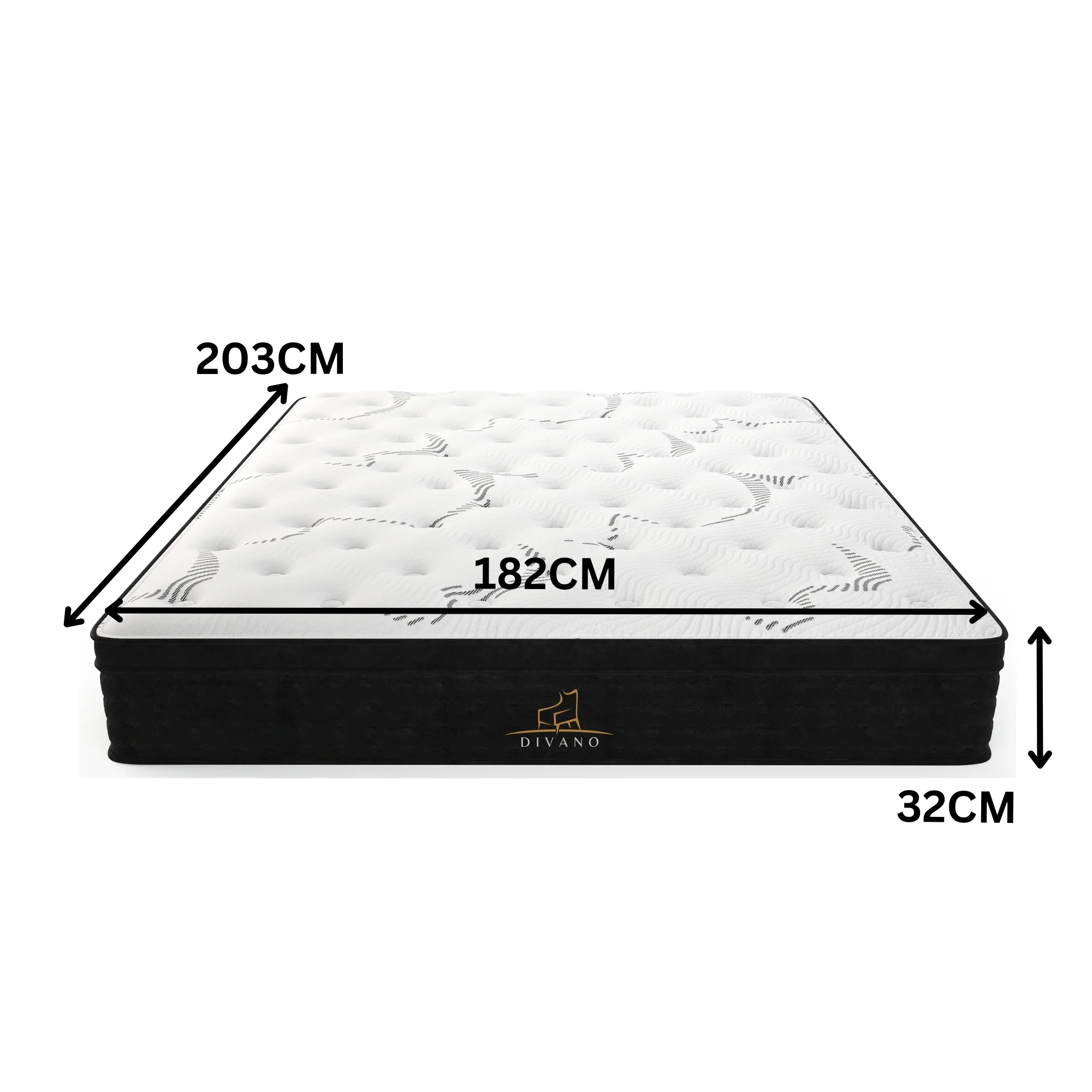 Divano Bedding 32cm Mattress Euro Top Pocket Spring - Image 40